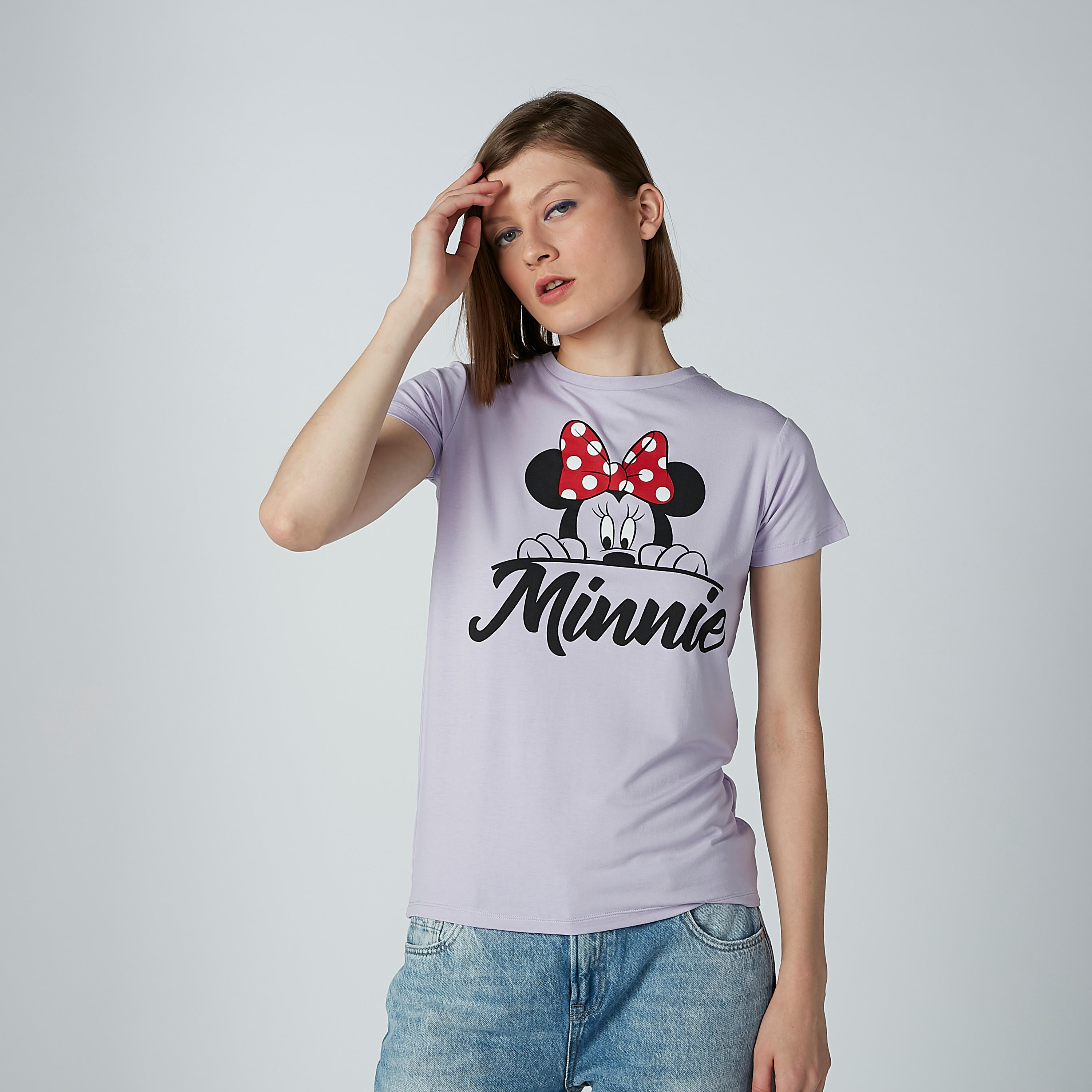 Minnie Mouse Printed T-Shirt with Round Neck and Short Sleeves-women-clothing-tshirts-image-1