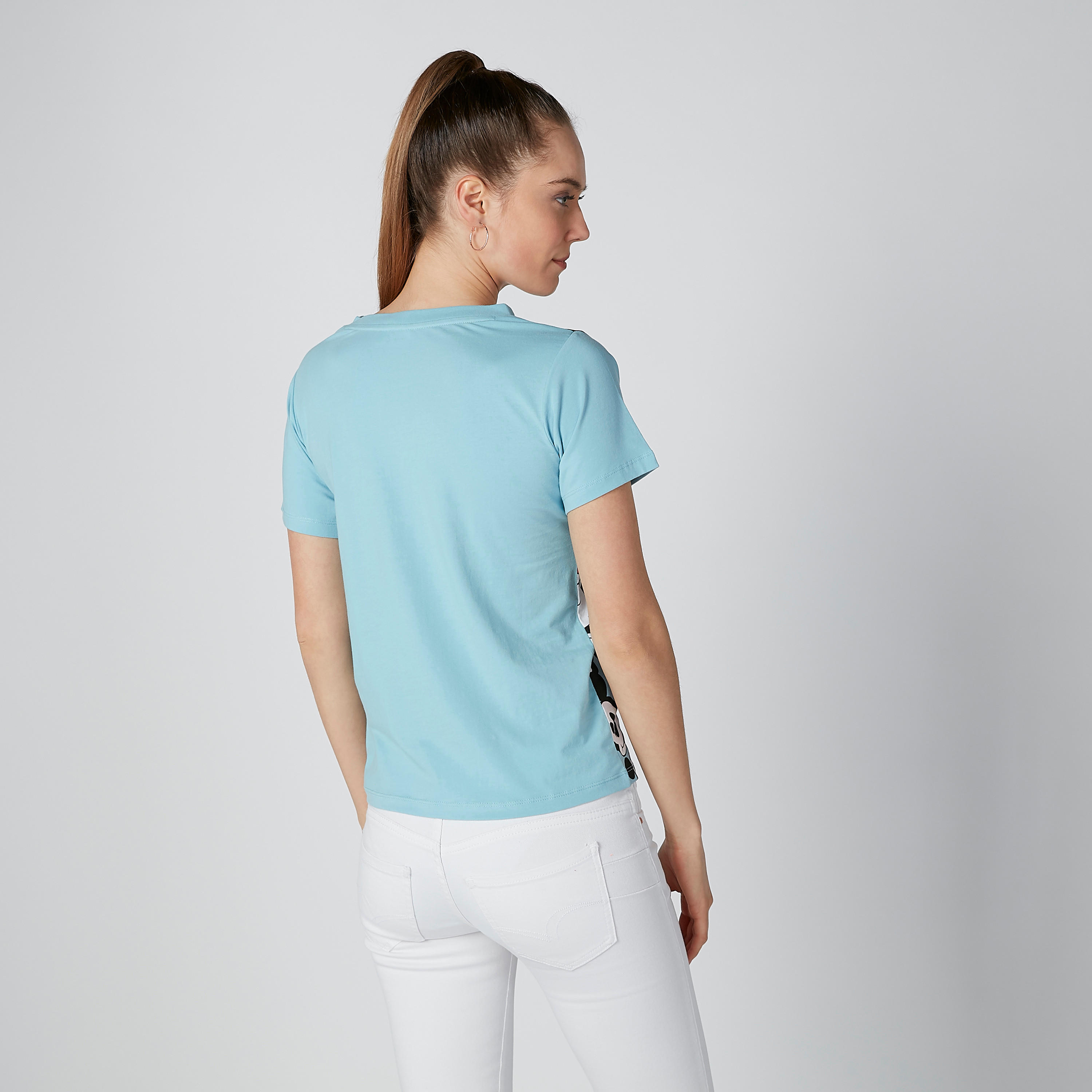 Mickey Mouse Printed T-shirt with Round Neck-women-clothing-tshirts-image-3