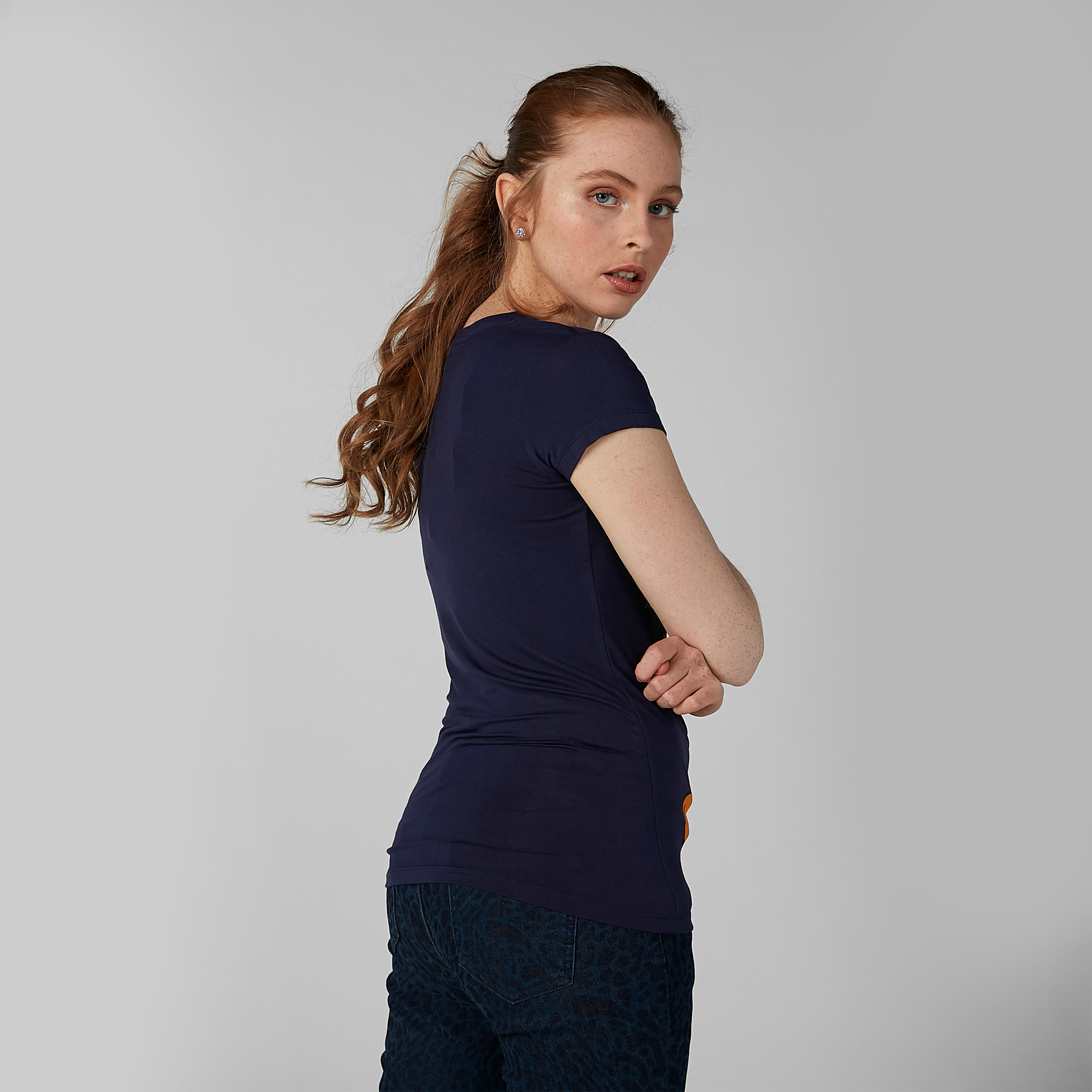 Skinny Fit Garfield Printed T-shirt with Round Neck and Cap Sleeves-women-clothing-tshirts-image-3