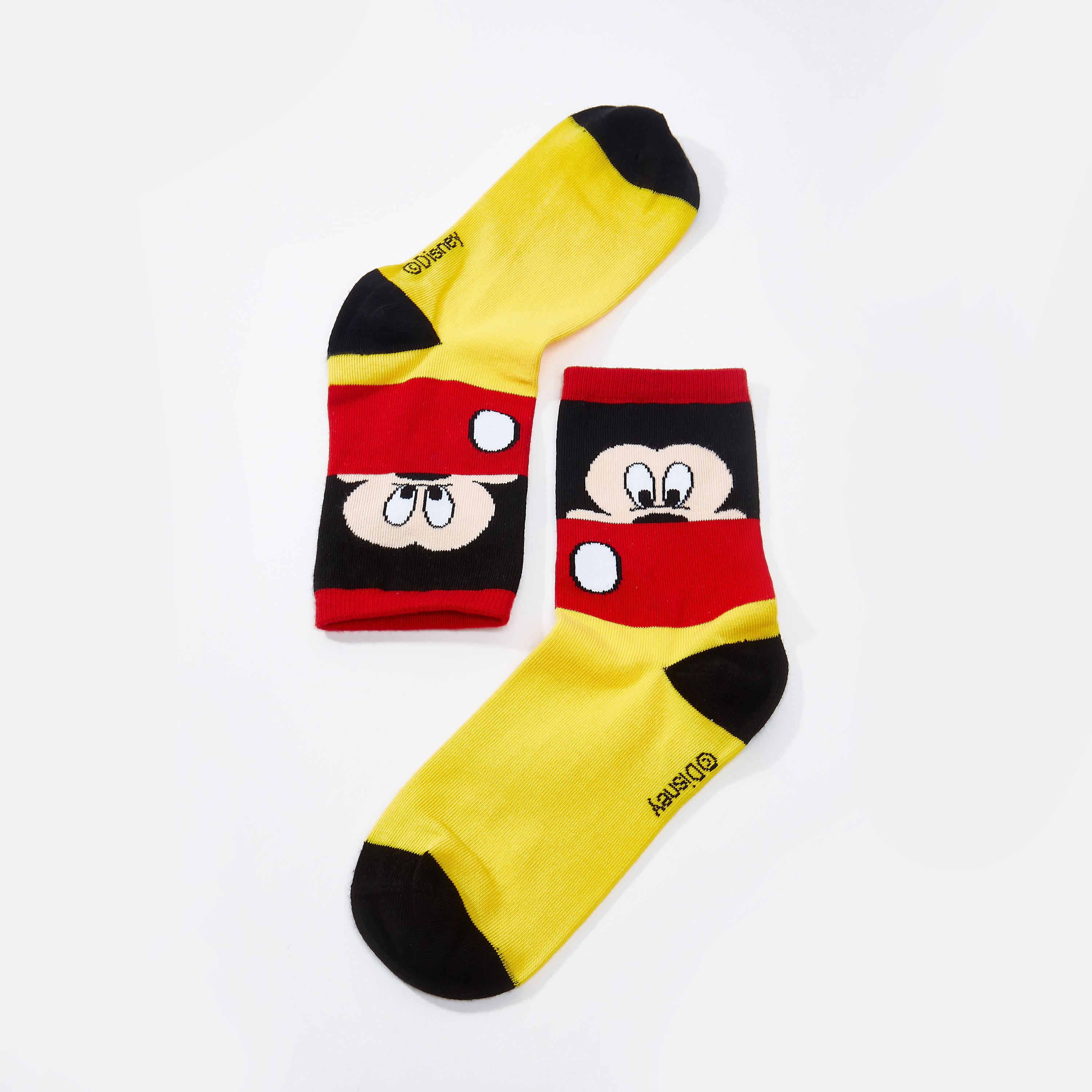 جوارب بملمس مضلّع بطول متوسط بطبعات ميكي ماوس-women-socksandstockings-image-1