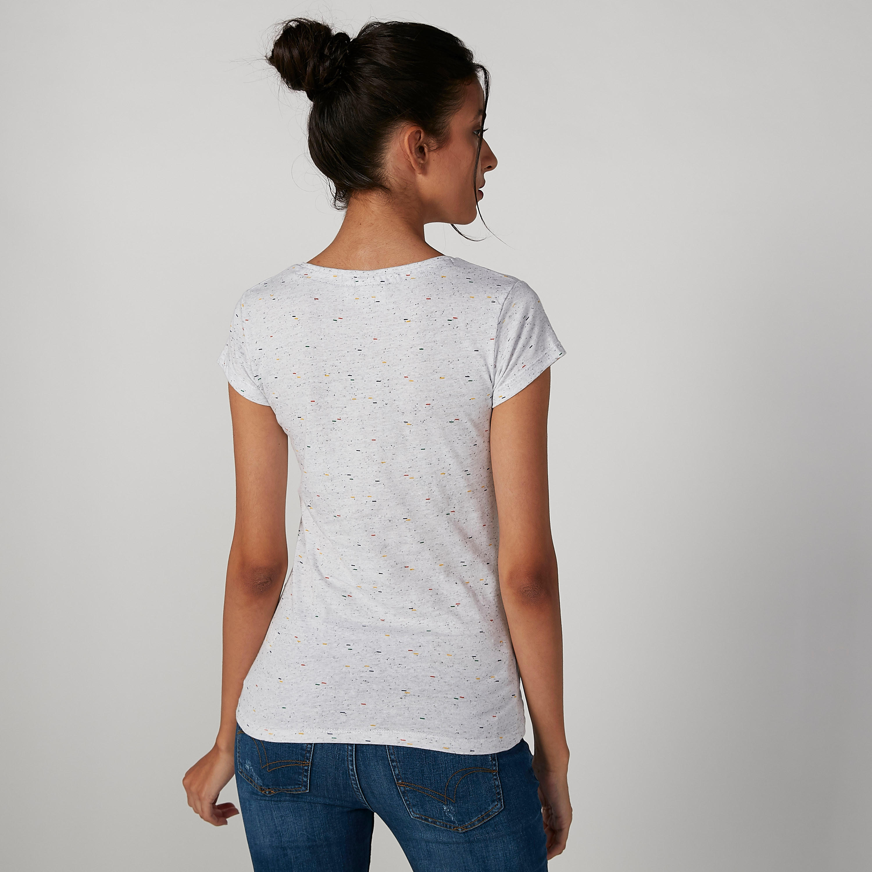 Sustainable Skinny Fit Mickey Mouse Printed T-shirt with Round Neck-women-clothing-tshirts-image-2
