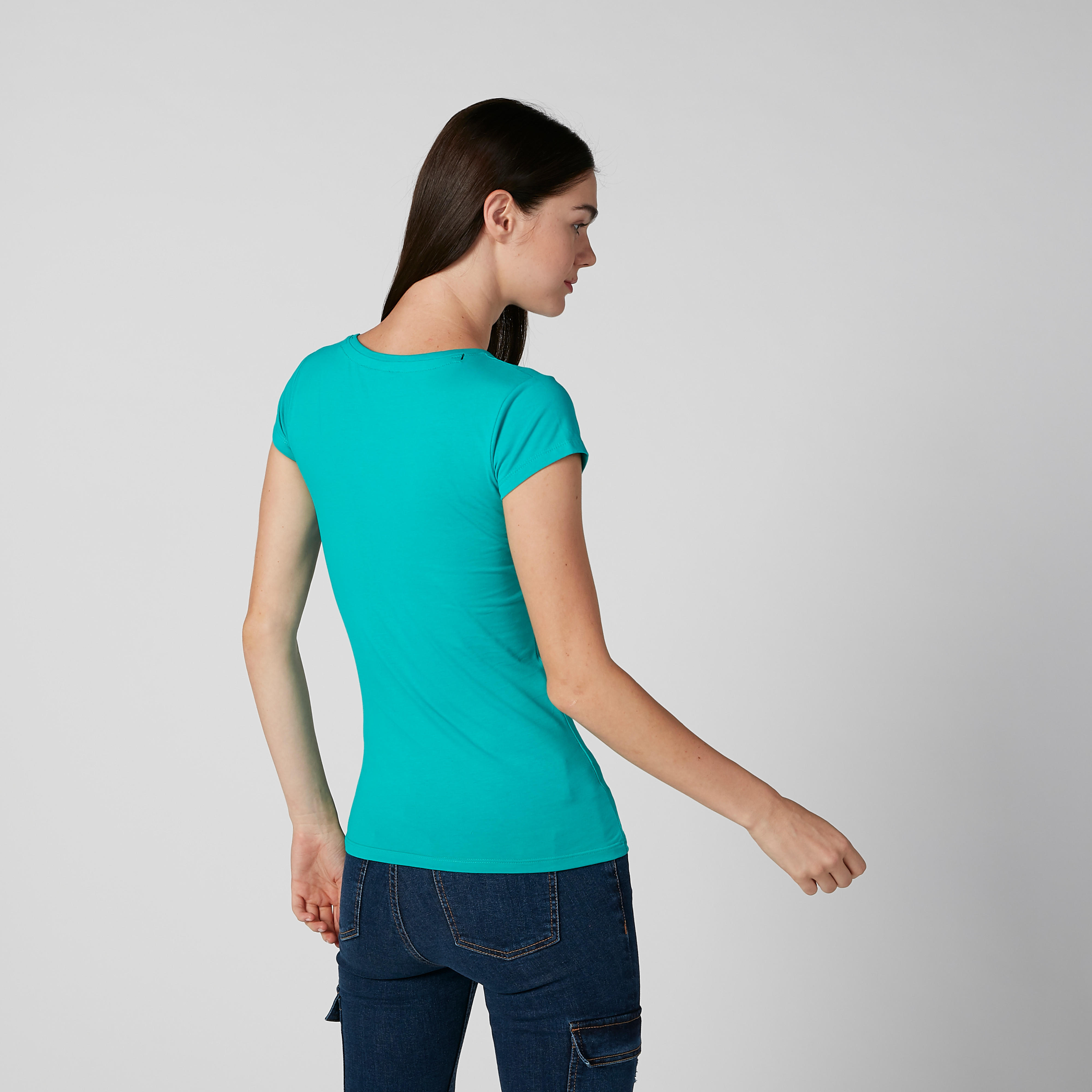 تيشيرت مستدام سكيني بأكمام كاب وطبعات جارفيلد -women-clothing-tshirts-image-4