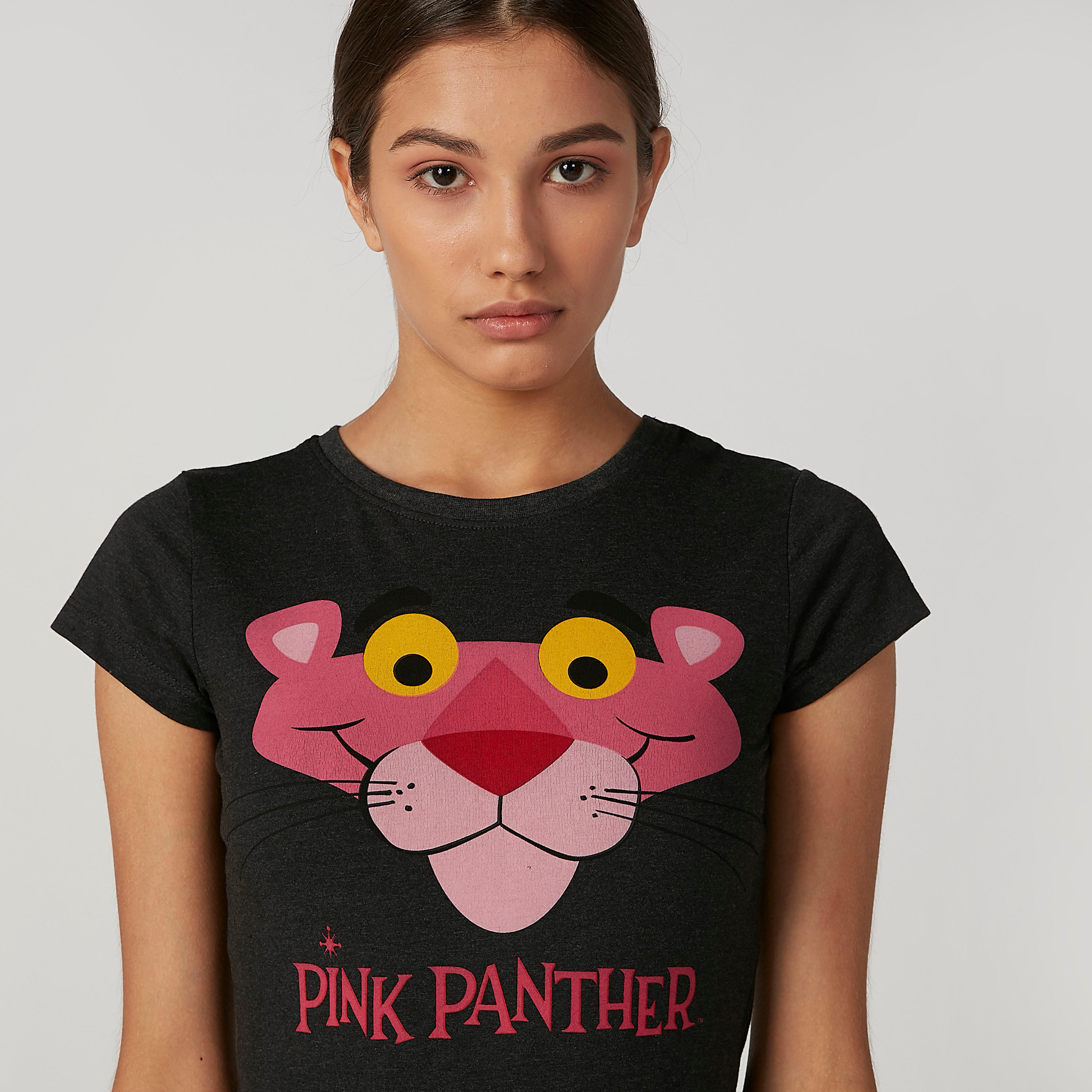 Sustainable Skinny Fit Pink Panther Printed T-shirt with Round Neck-women-clothing-tshirts-image-4