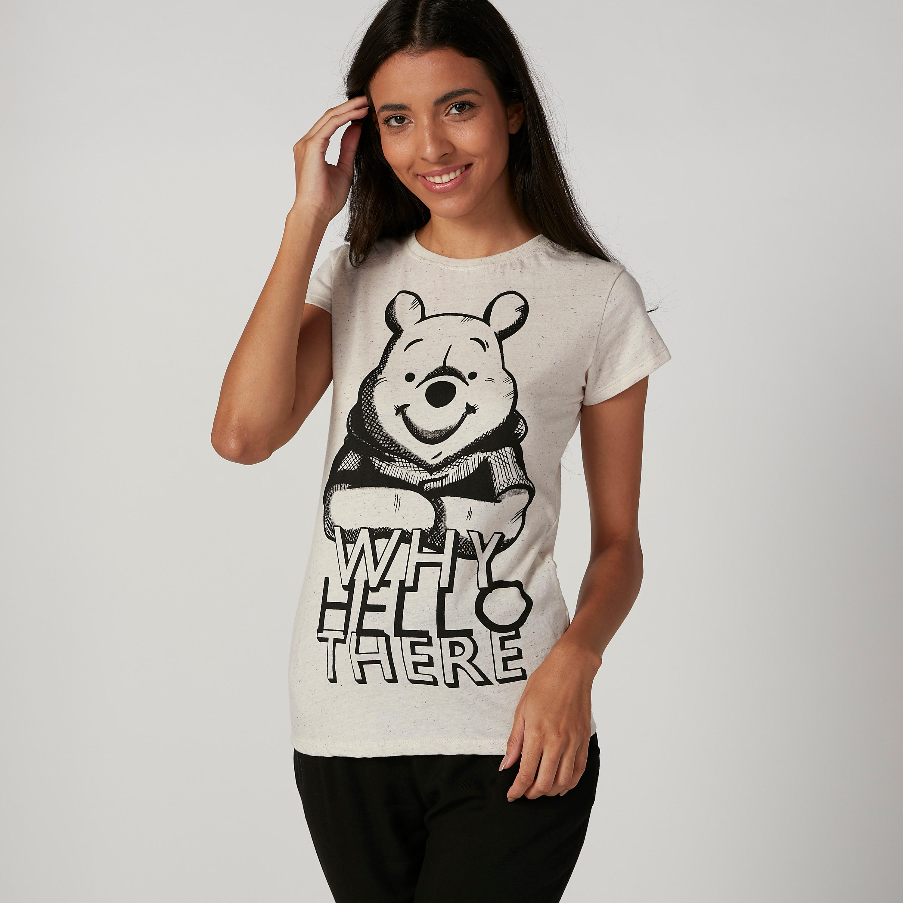 تيشيرت مستدام سكيني بأكمام كاب وطبعات ويني ذا بوه -women-clothing-tshirts-image-1