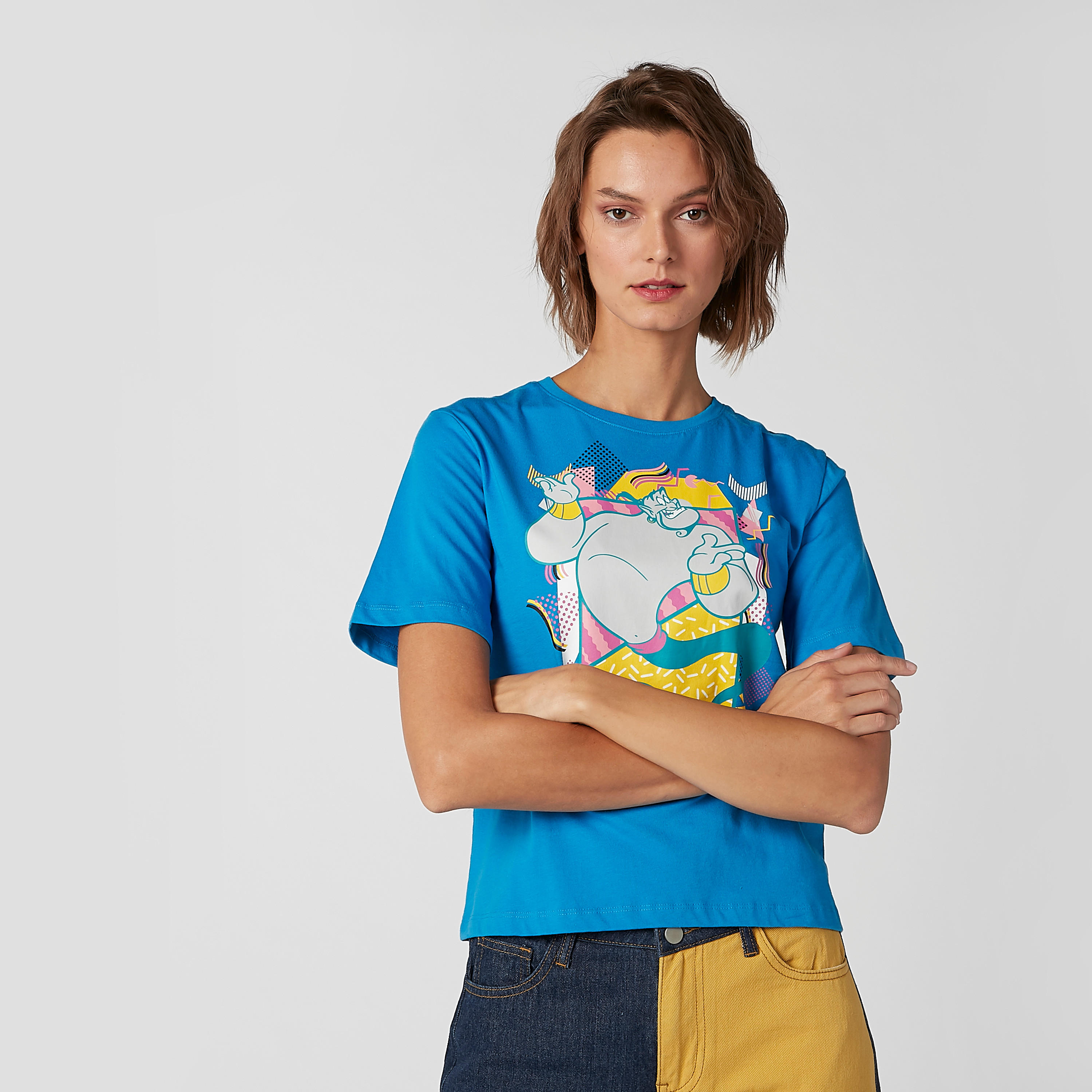 تيشيرت بقصّة سكيني وأكمام قصيرة وطبعات جرافيك جيني-women-clothing-tshirts-image-2