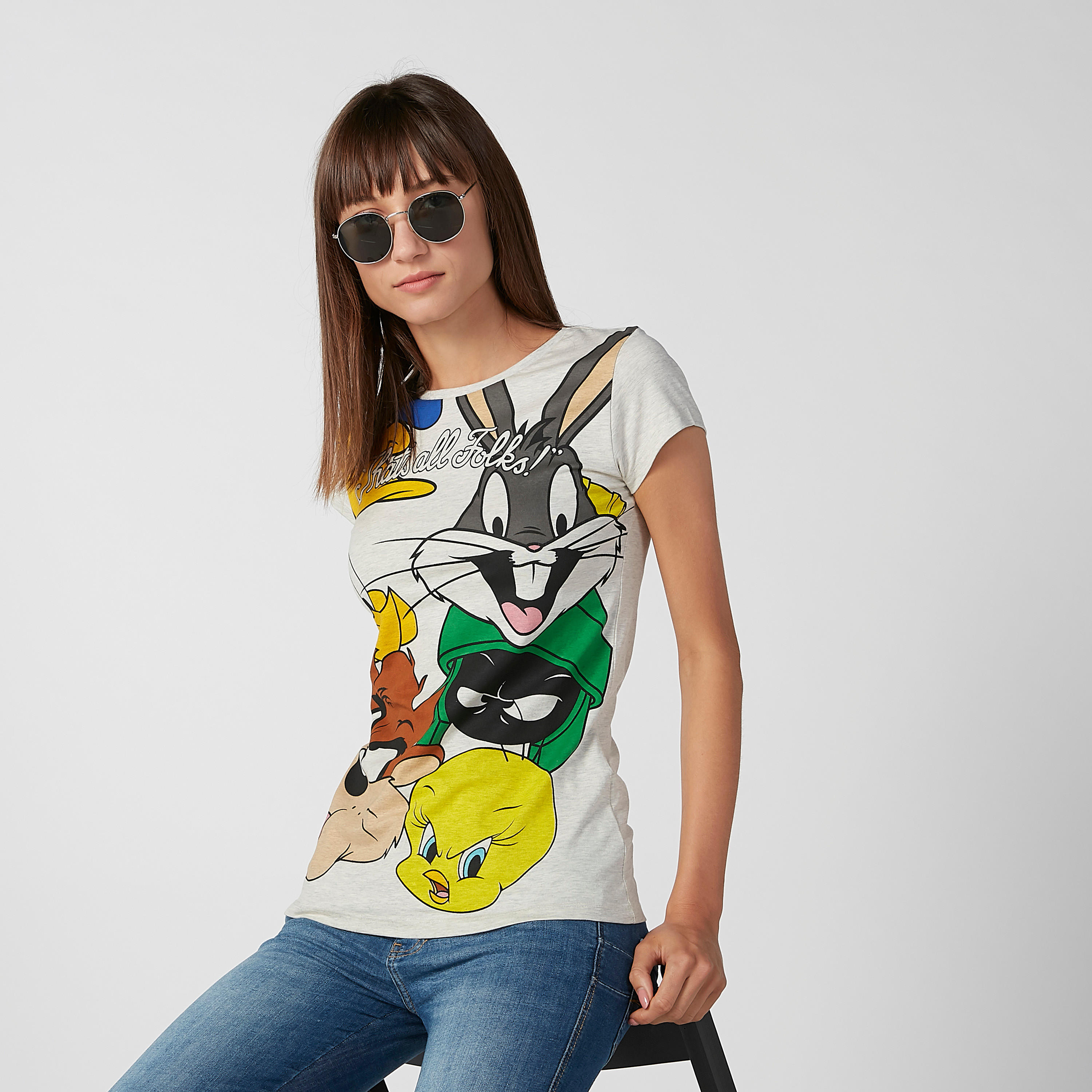 تيشيرت مستدام سليم بأكمام كاب وطبعات لوني تيون-women-clothing-tshirts-image-2