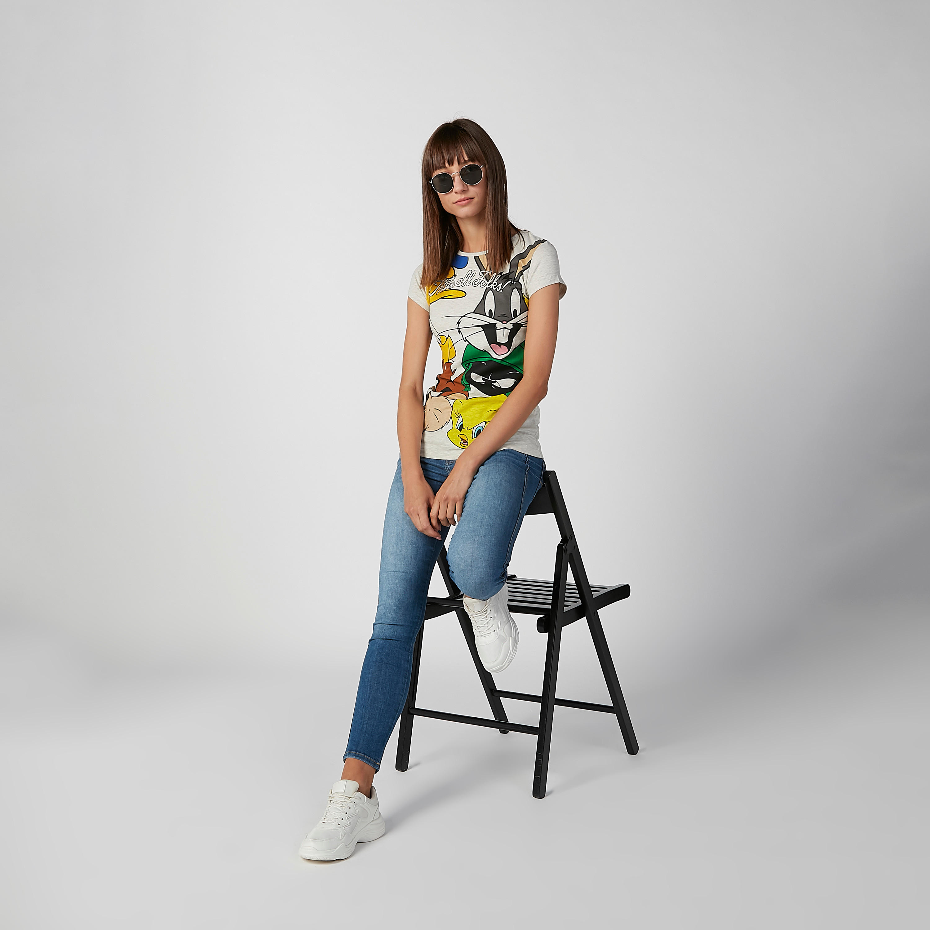 تيشيرت مستدام سليم بأكمام كاب وطبعات لوني تيون-women-clothing-tshirts-image-1
