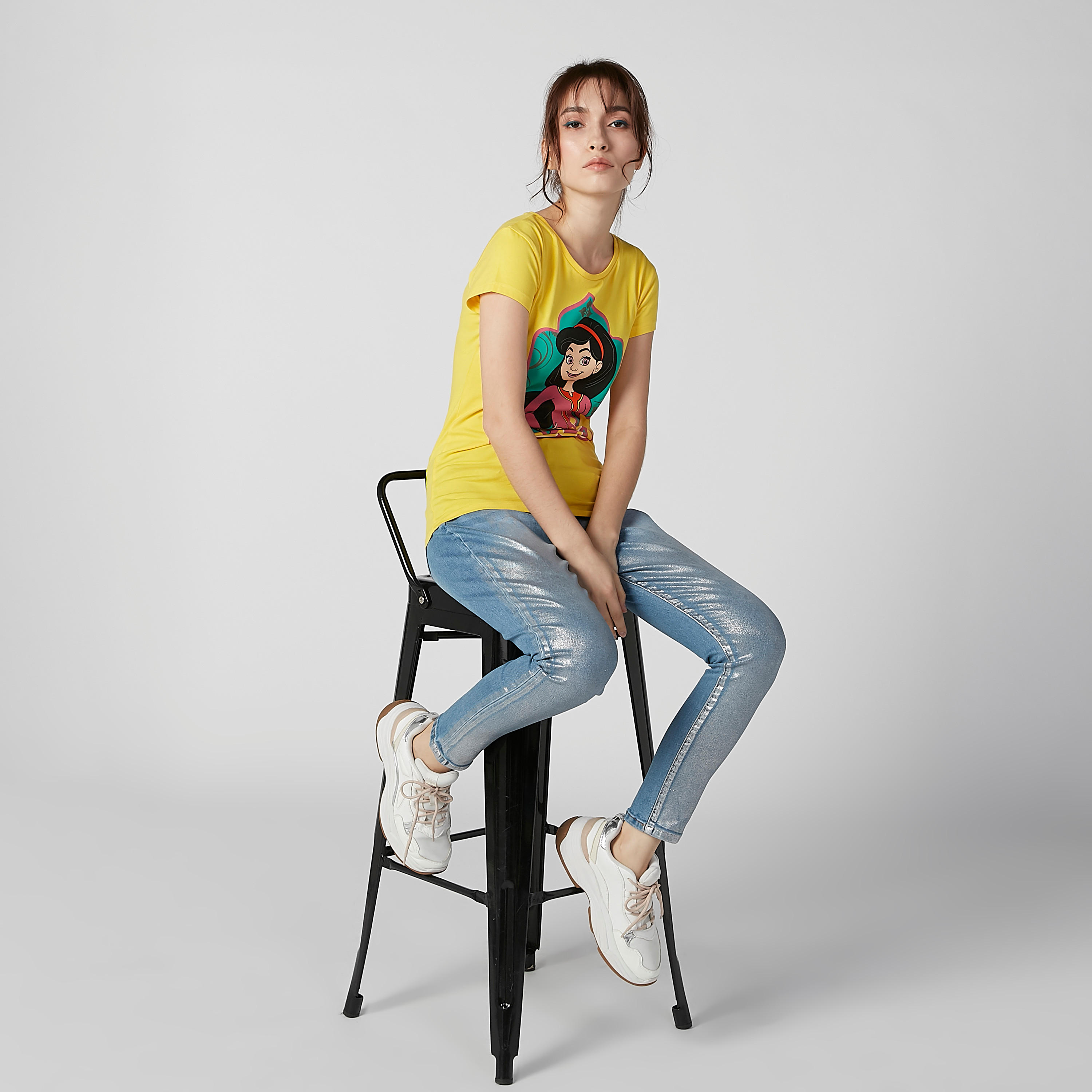 Sustainable Slim Fit Printed T-shirt with Cap Sleeves-women-clothing-tshirts-image-1