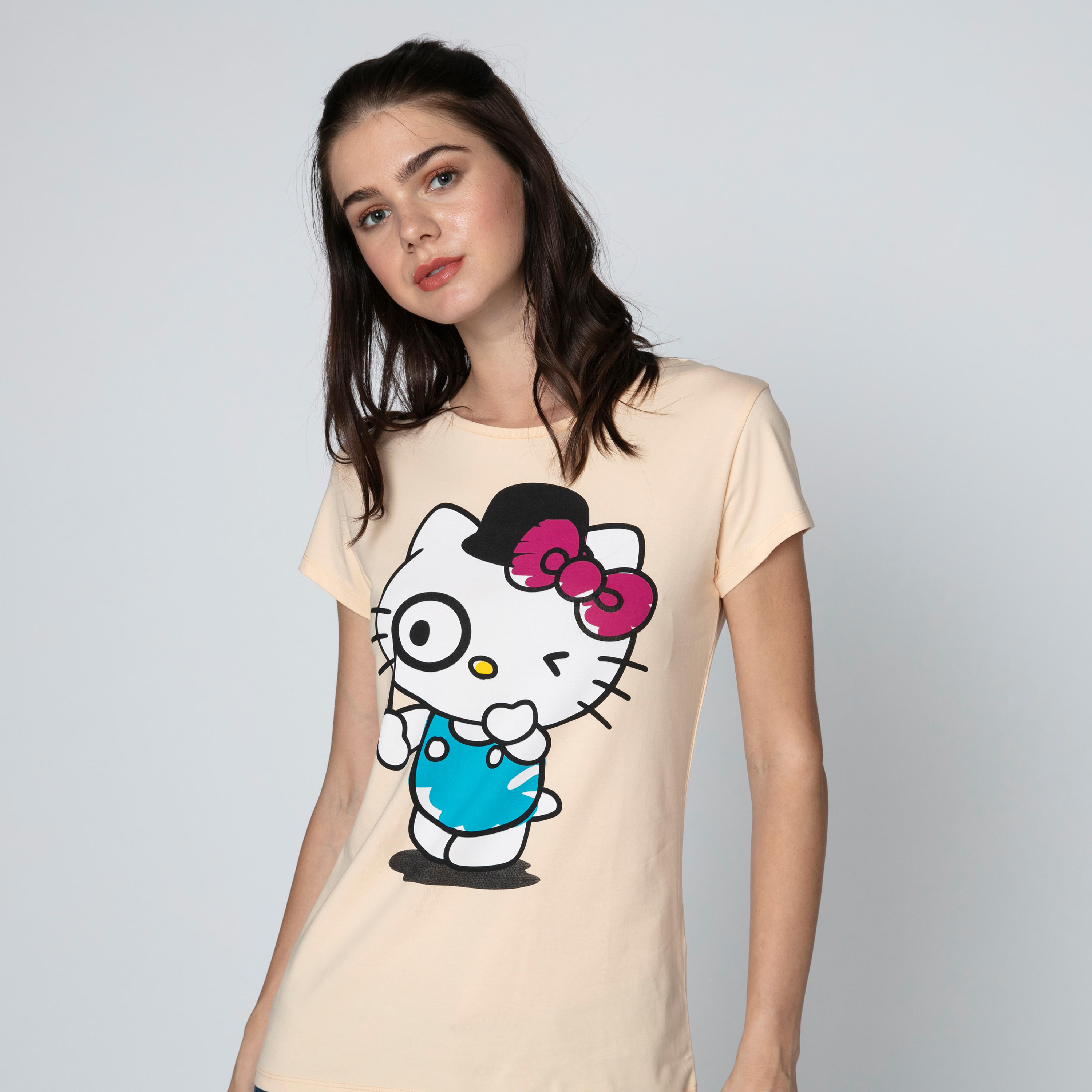 تيشيرت مستدام سليم بأكمام كاب وطبعات هالو كيتي -women-clothing-tshirts-image-5