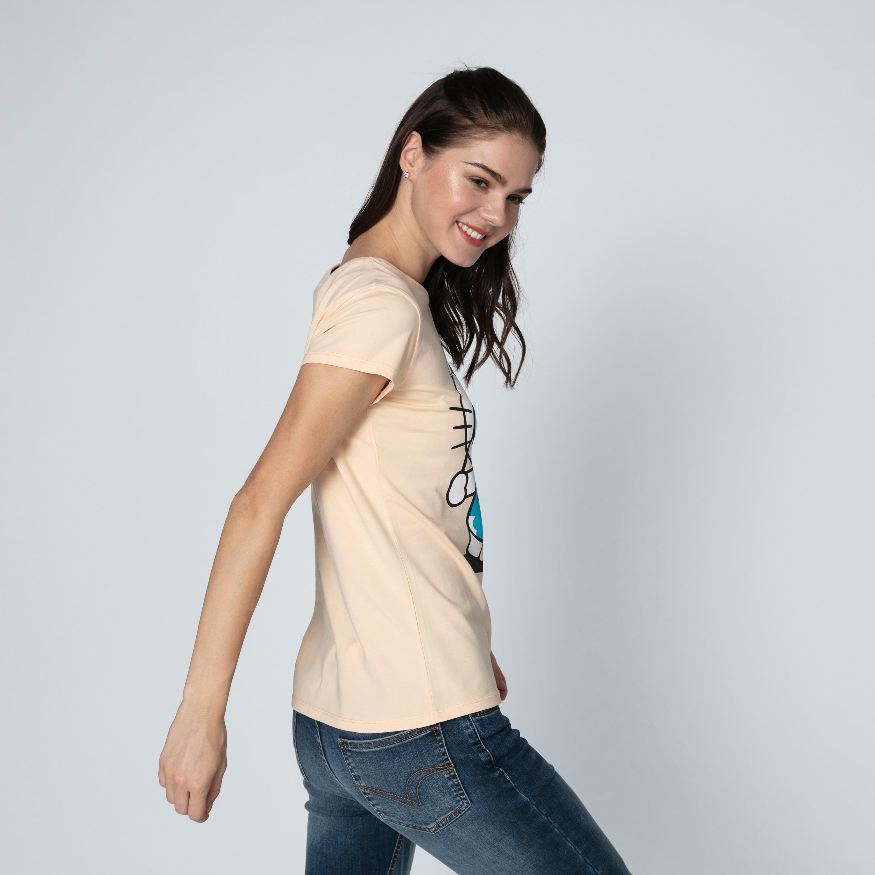 تيشيرت مستدام سليم بأكمام كاب وطبعات هالو كيتي -women-clothing-tshirts-image-4