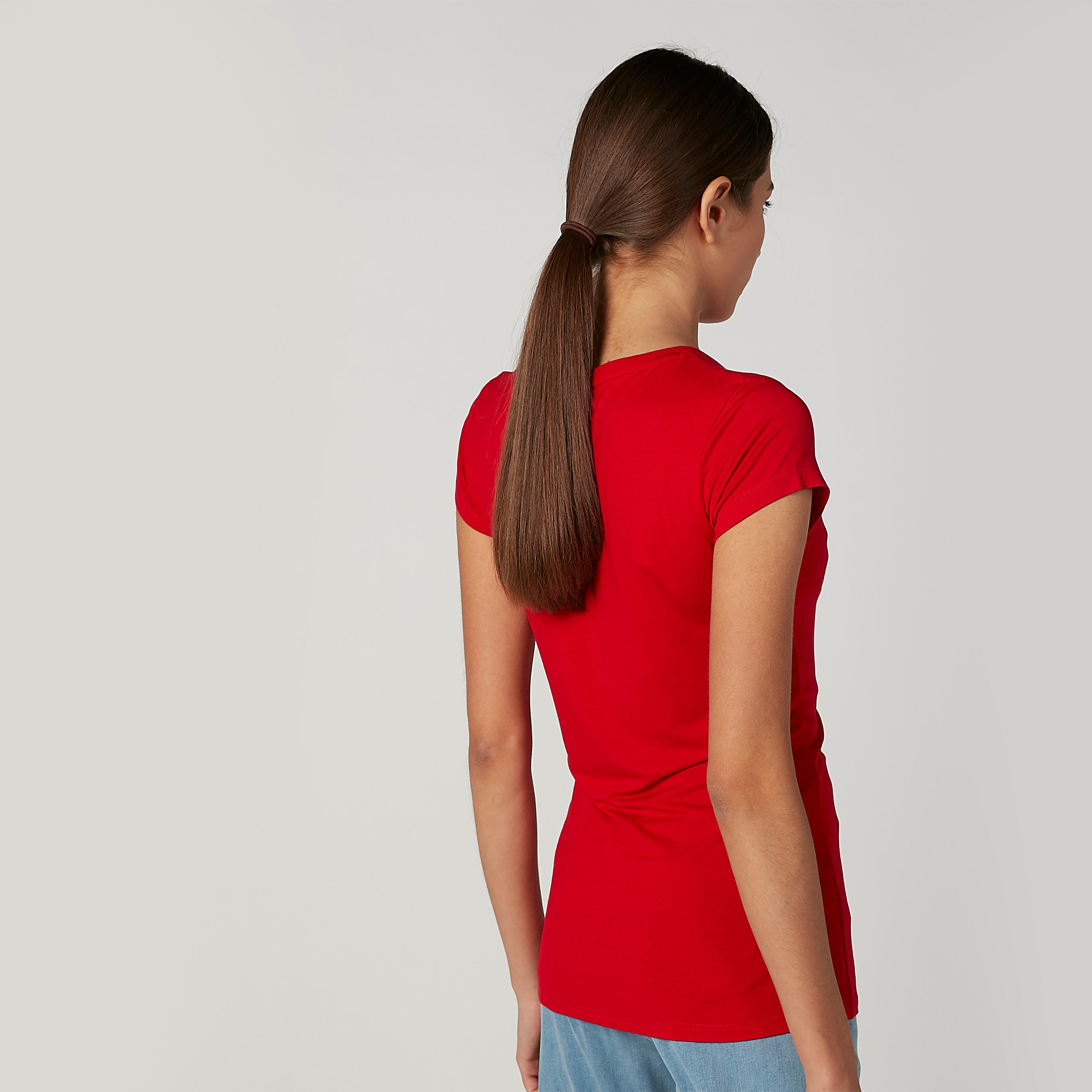 تيشيرت سكيني بياقة مستديرة وأكمام قصيرة وطبعات ميكي ماوس-women-clothing-tshirts-image-2