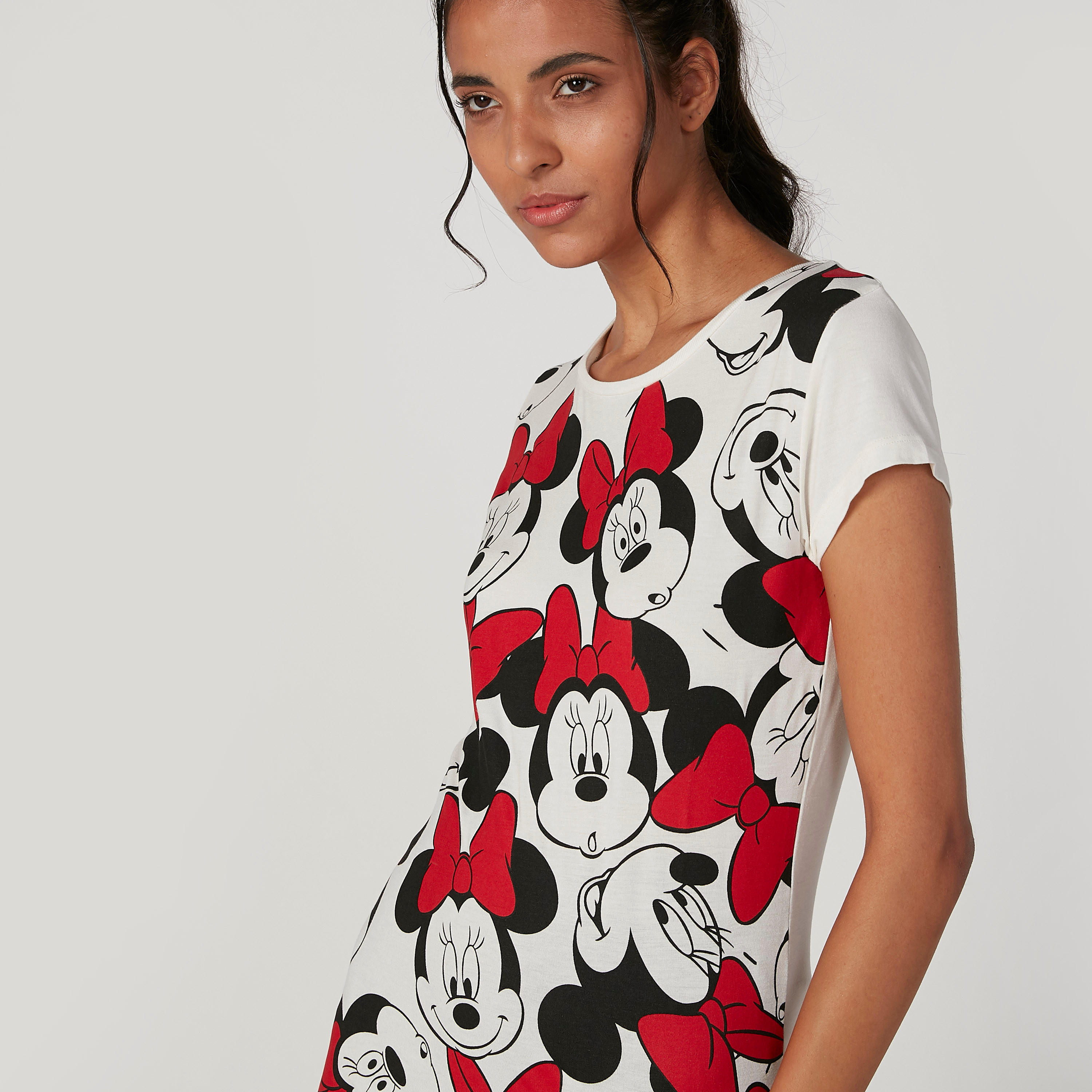 تيشيرت سكيني بأكمام كاب وطبعات ميني ماوس-women-clothing-tshirts-image-1
