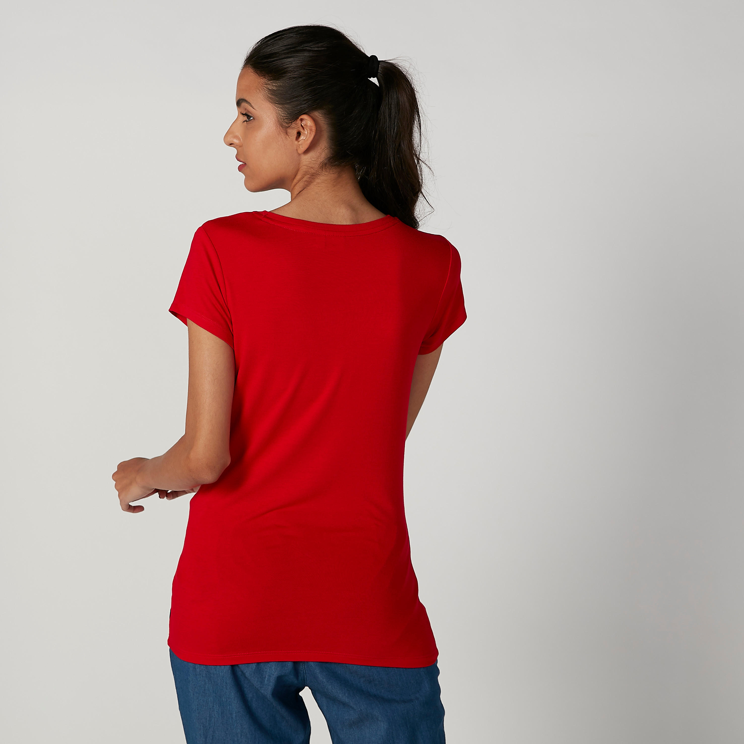 تيشيرت سكيني بأكمام قصيرة وطبعات ميكي ماوس-women-clothing-tshirts-image-2