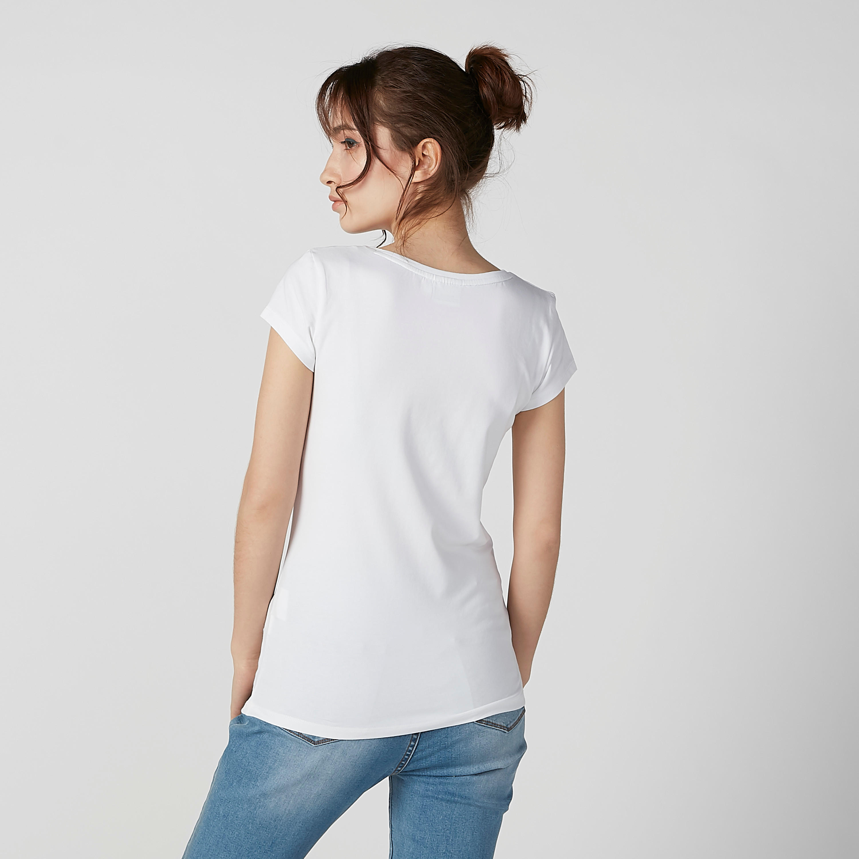 تيشيرت مستدام سكيني بأكمام كاب وطبعات سوبرمان -women-clothing-tshirts-image-2