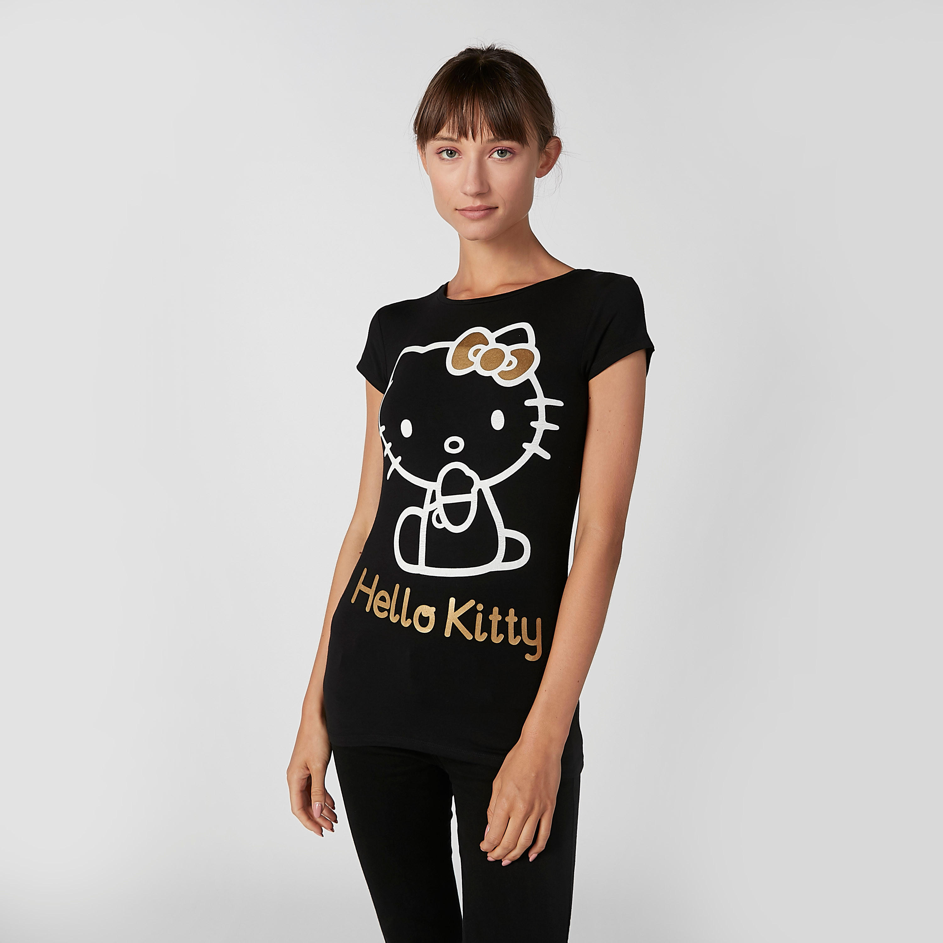 تيشيرت سكيني بأكمام قصيرة وطبعات هالو كيتي-women-clothing-tshirts-image-2