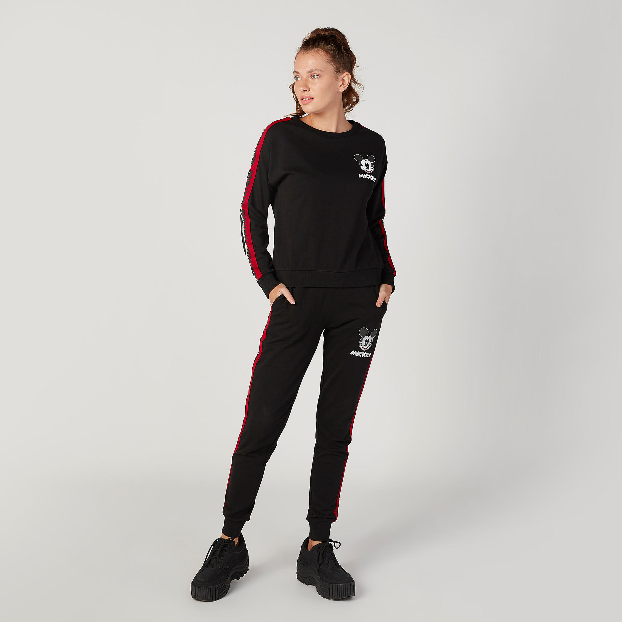 Sustainable Mickey Mouse Printed Sweatshirt with Round Neck-women-winterwear-hoodiesandsweatshirts-sweatshirts-image-2