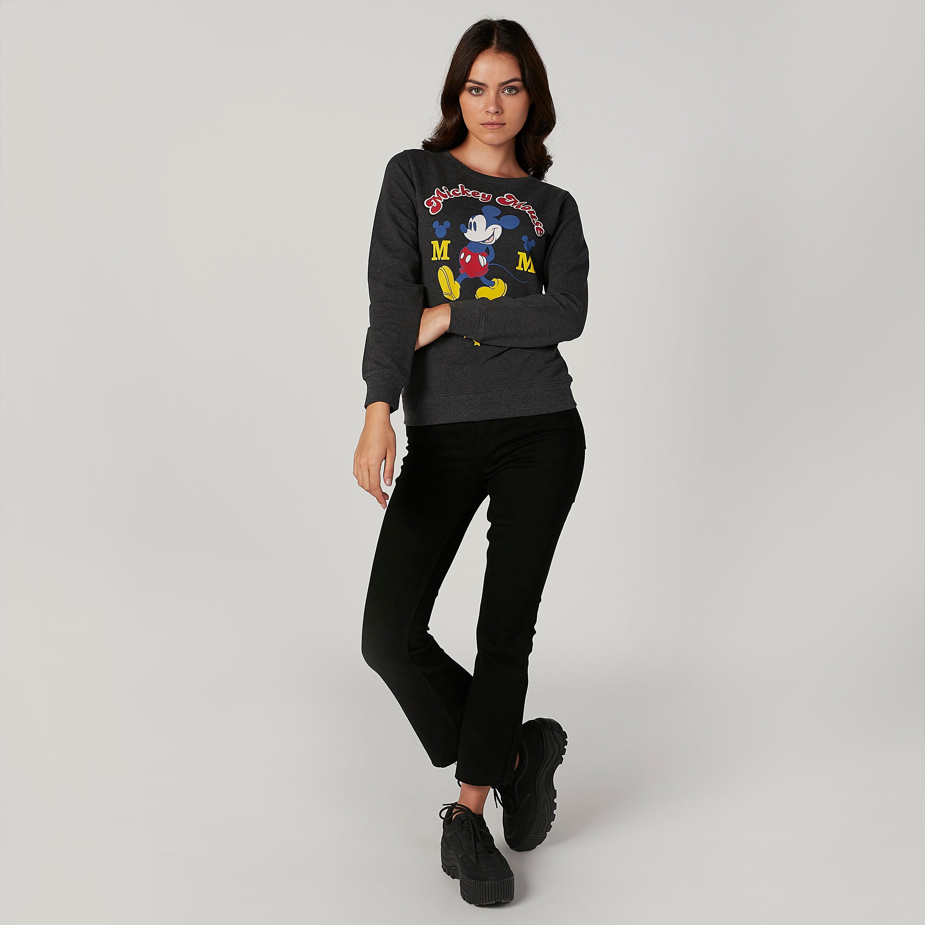 Mickey Mouse Printed Sweatshirt with Round Neck and Long Sleeves-women-winterwear-hoodiesandsweatshirts-sweatshirts-image-2