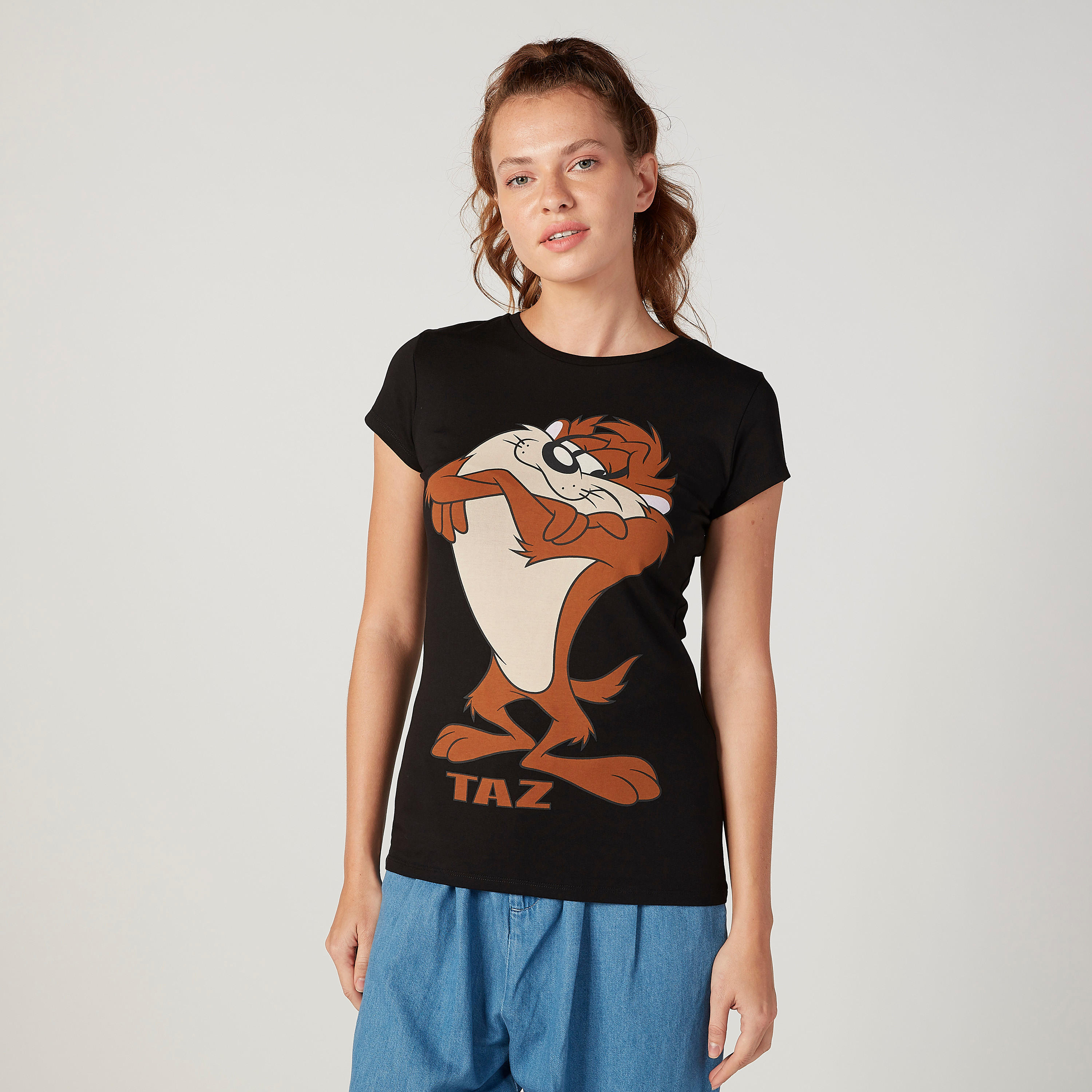 تيشيرت مستدام سكيني بأكمام كاب وطبعات -women-clothing-tshirts-image-1