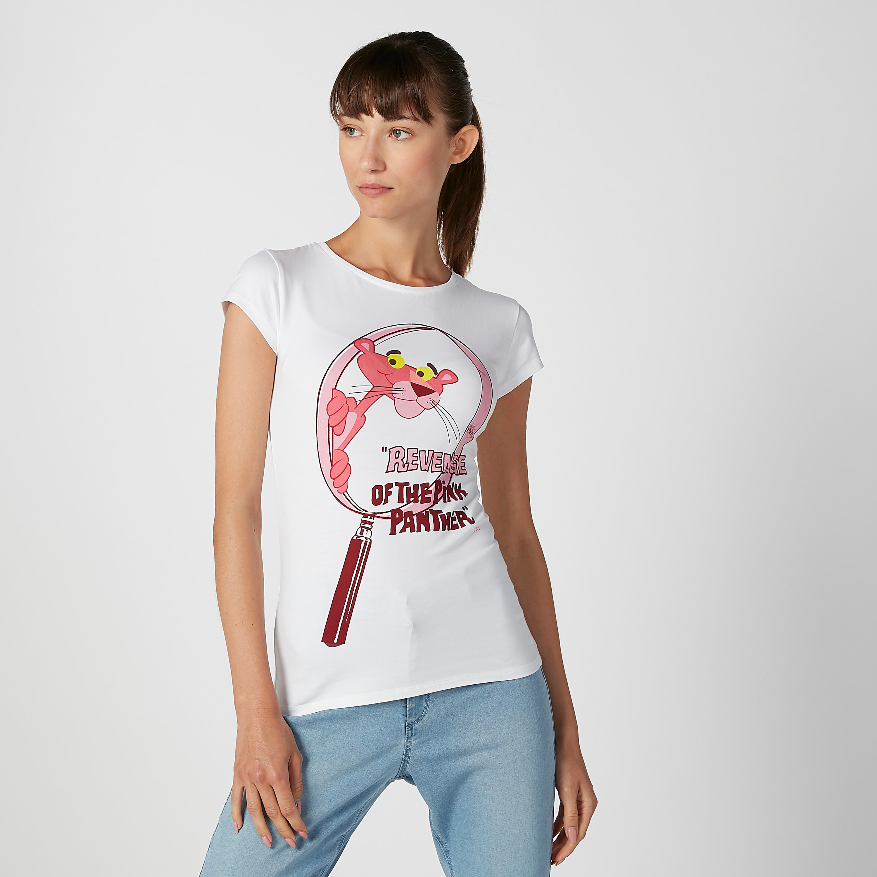Sustainable Pink Panther Printed Cap Sleeves T-shirt-women-clothing-tshirts-image-1