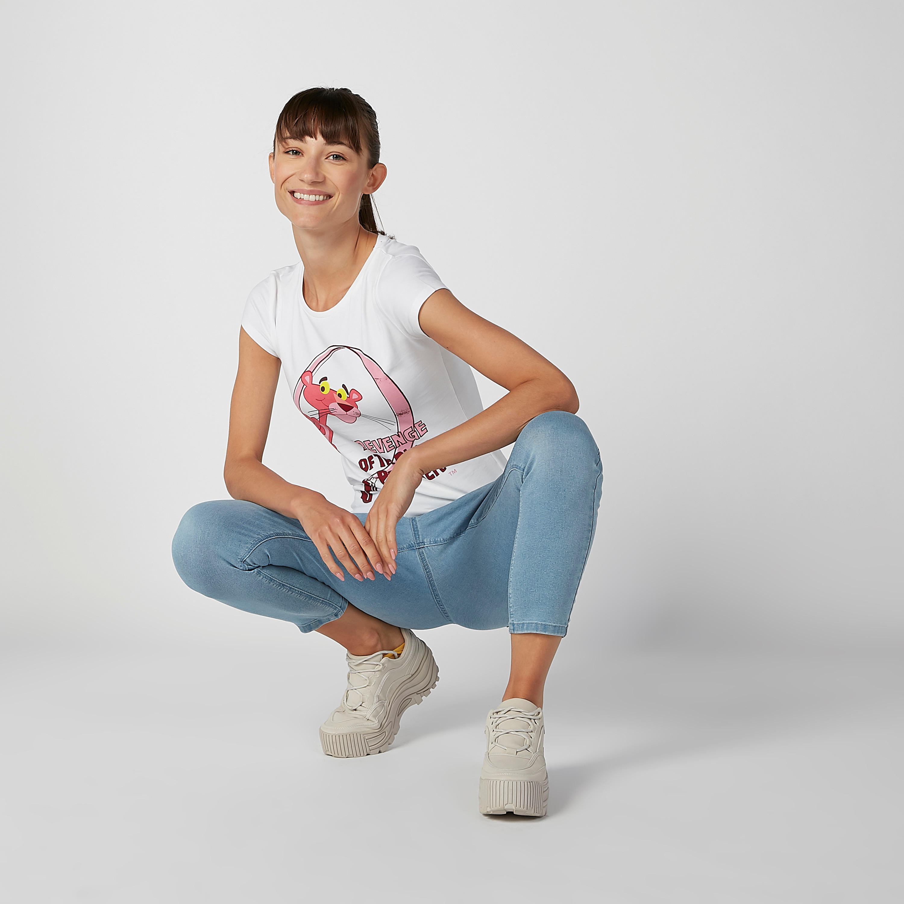 Sustainable Pink Panther Printed Cap Sleeves T-shirt-women-clothing-tshirts-image-2