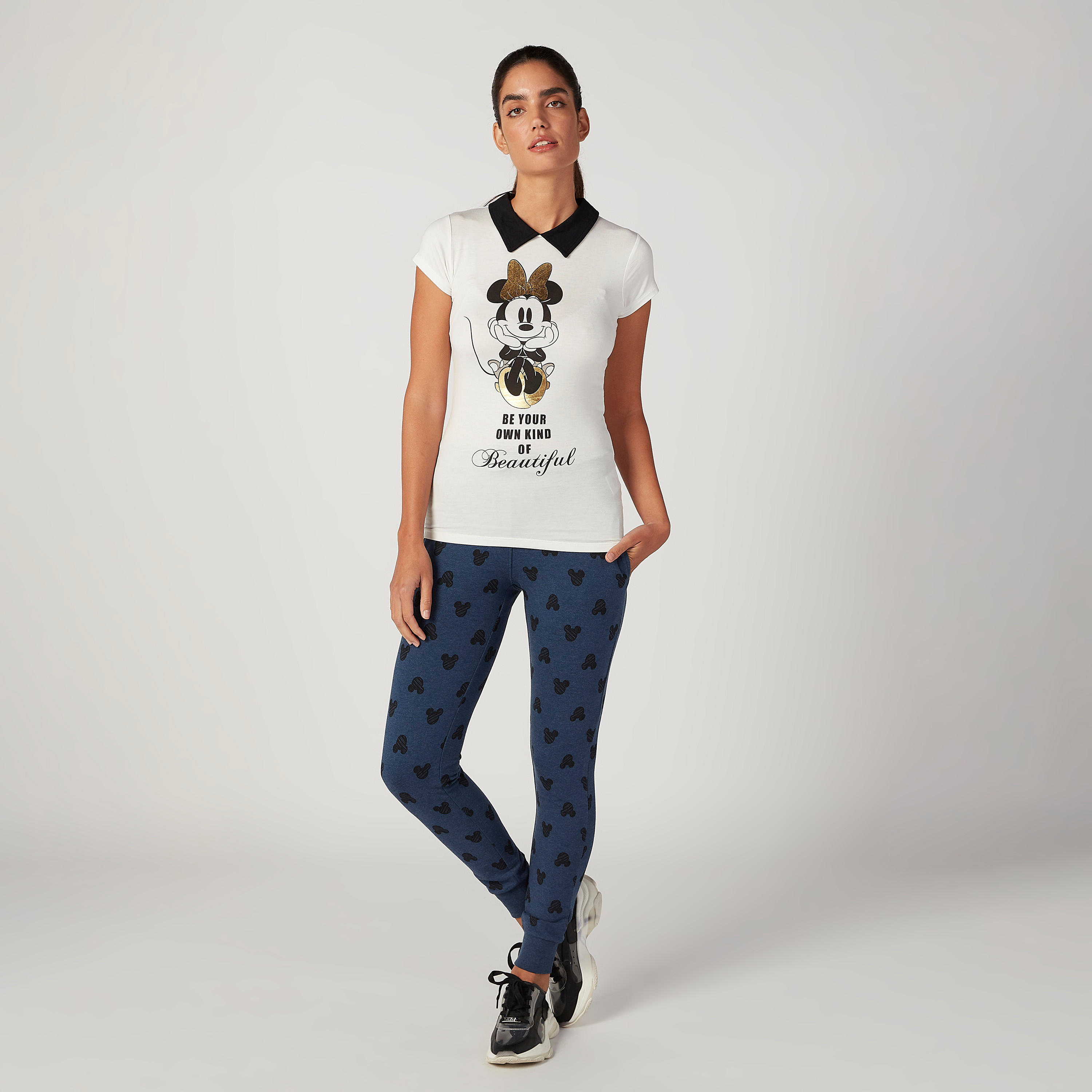 تيشيرت سكيني بأكمام كاب وطبعات ميكي ماوس-women-clothing-tshirts-image-2