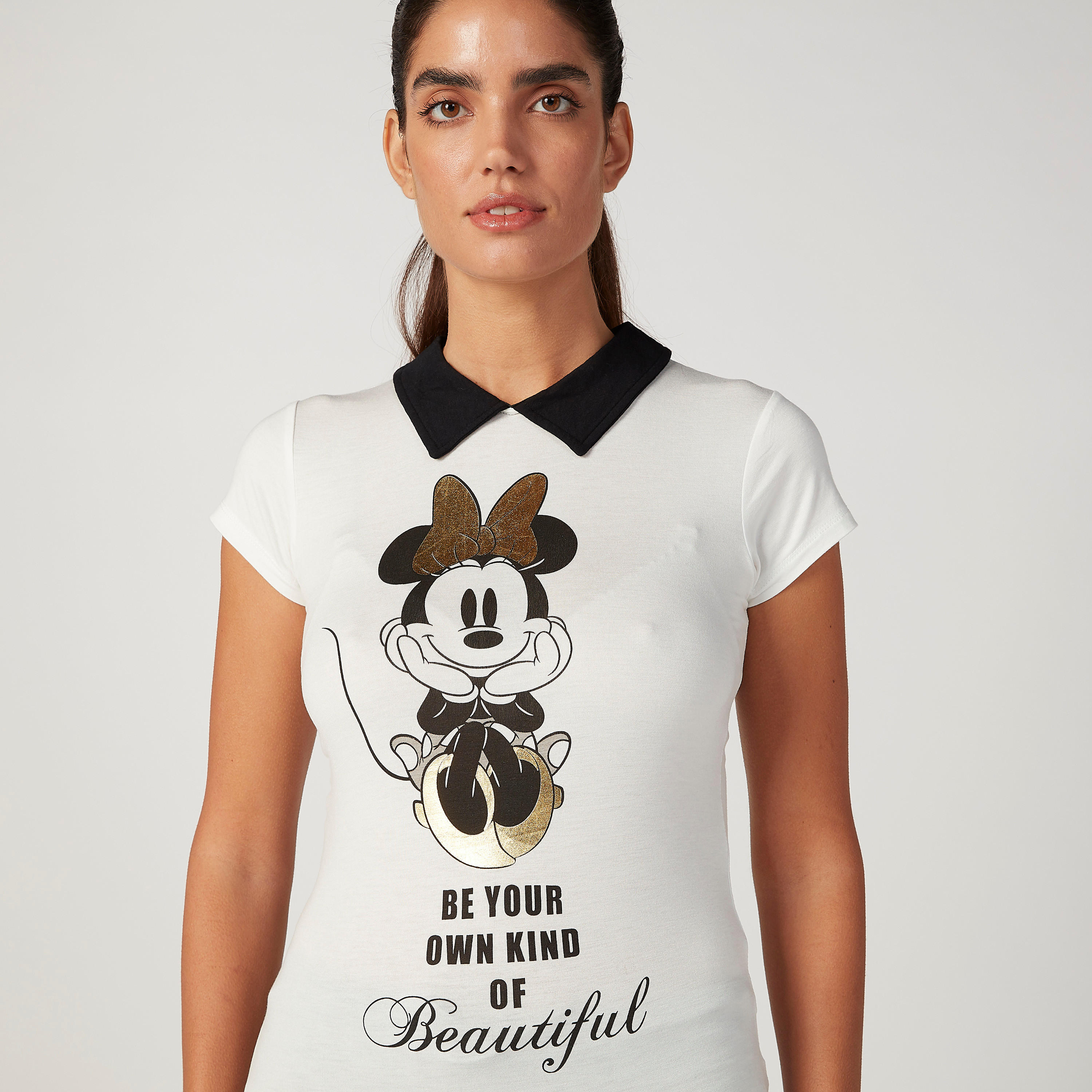 تيشيرت سكيني بأكمام كاب وطبعات ميكي ماوس-women-clothing-tshirts-image-3