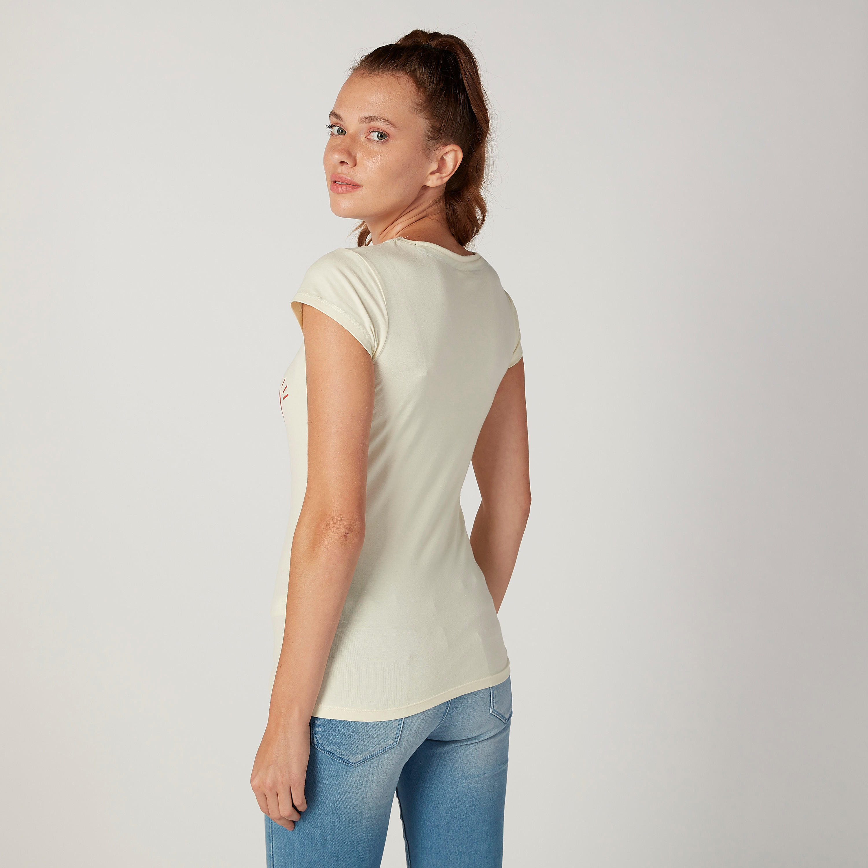 تيشيرت مستدام سكيني فيت بأكمام كاب وطبعات ميني ماوس-women-clothing-tshirts-image-4