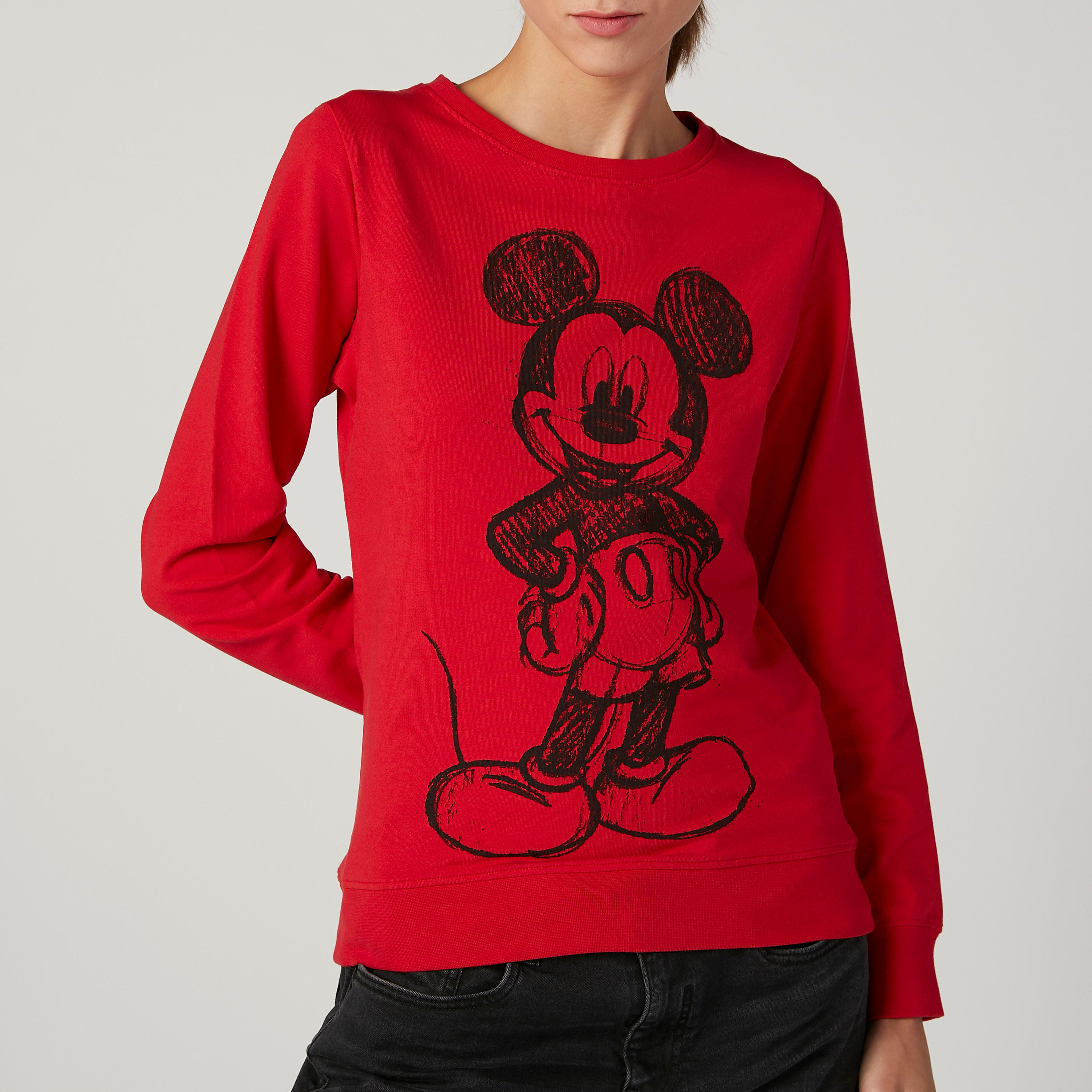Mickey Mouse Printed Sweatshirt with Round Neck and Long Sleeves-women-winterwear-hoodiesandsweatshirts-sweatshirts-image-2
