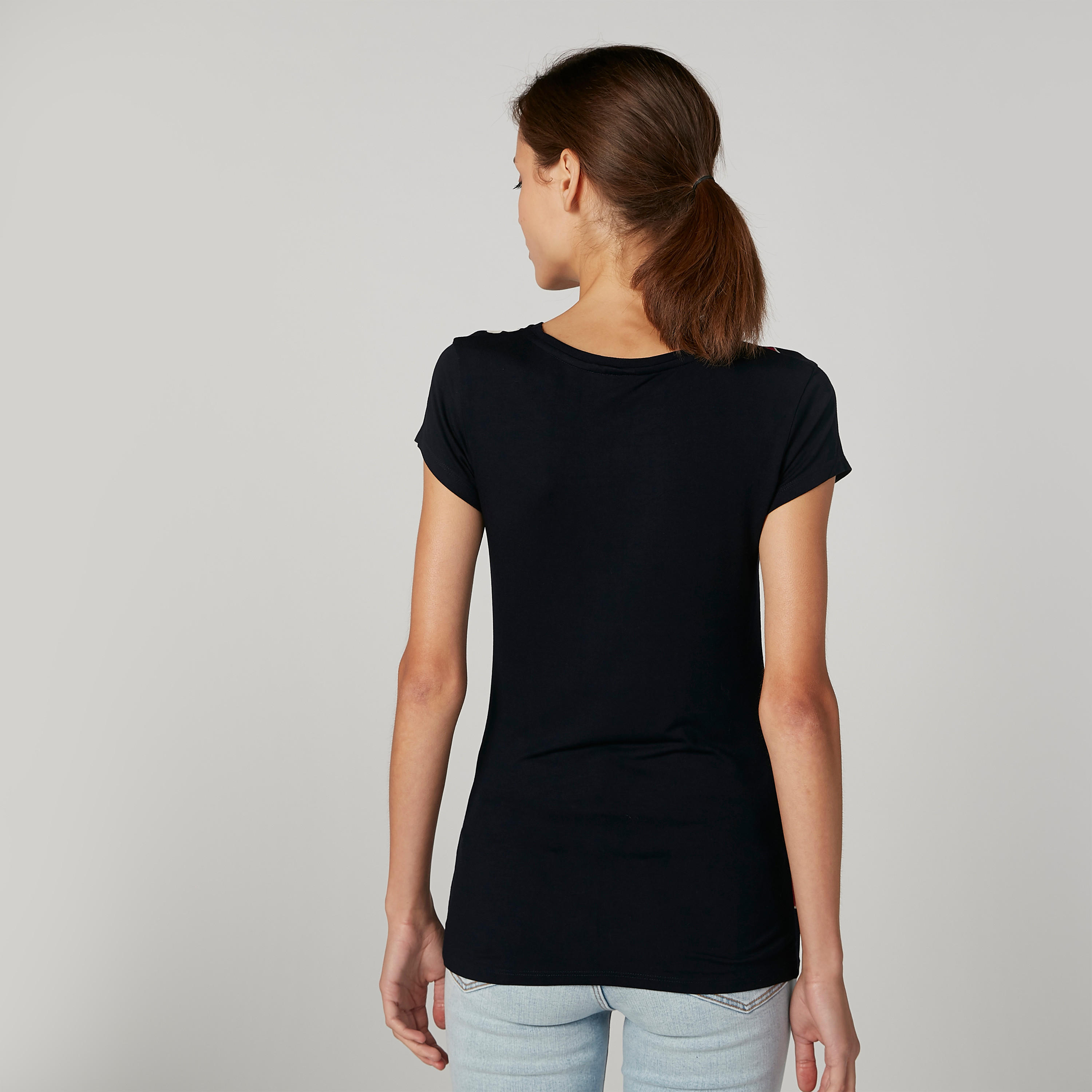 تيشيرت سكيني بياقة مستديرة وأكمام قصيرة وطبعات ميني ماوس-women-clothing-tshirts-image-4