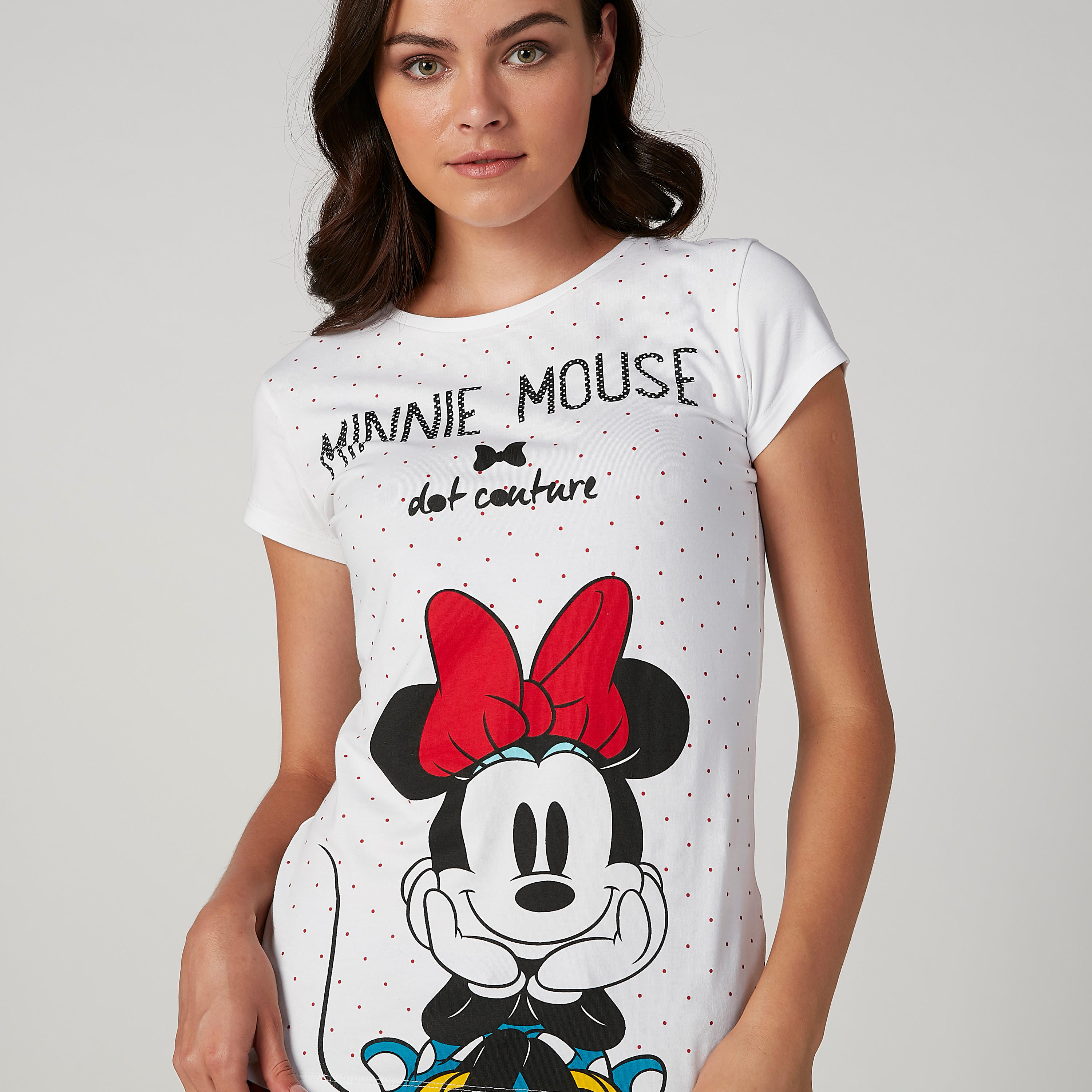 Sustainable Skinny Fit Minnie Mouse Printed Cap Sleeves T-shirt-women-clothing-tshirts-image-3