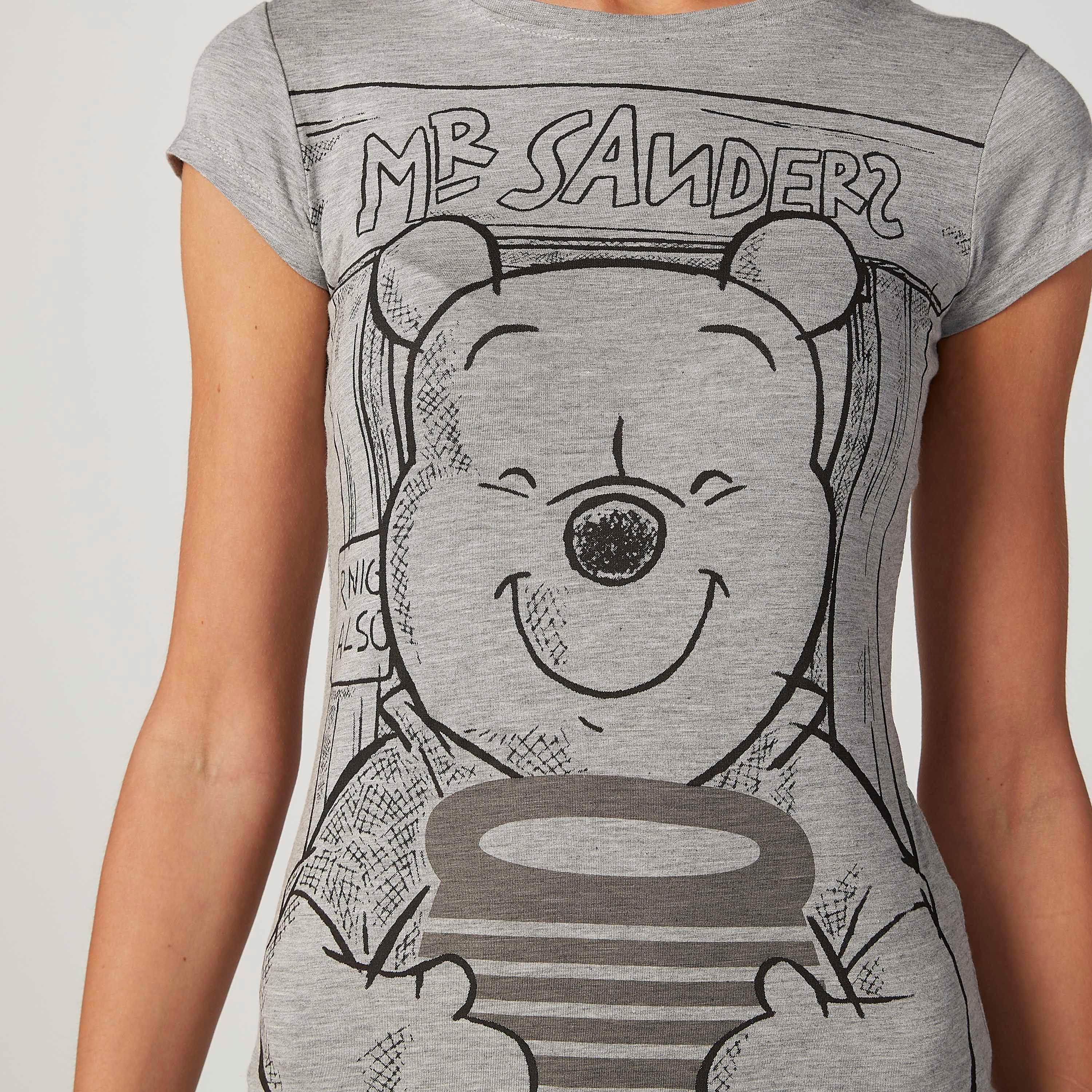 تيشيرت سكيني بأكمام كاب وطبعات ويني ذا بوه-women-clothing-tshirts-image-3