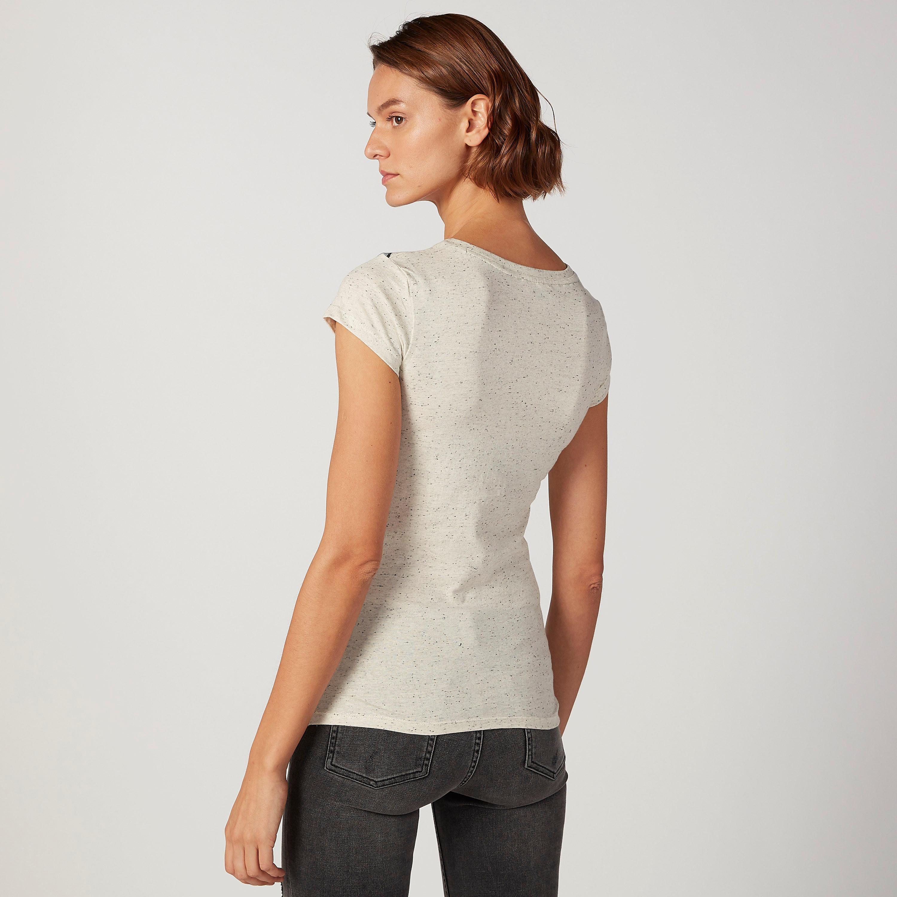 Skinny Fit Bugs Bunny Printed T-shirt with Round Neck and Cap Sleeves-women-clothing-tshirts-image-4