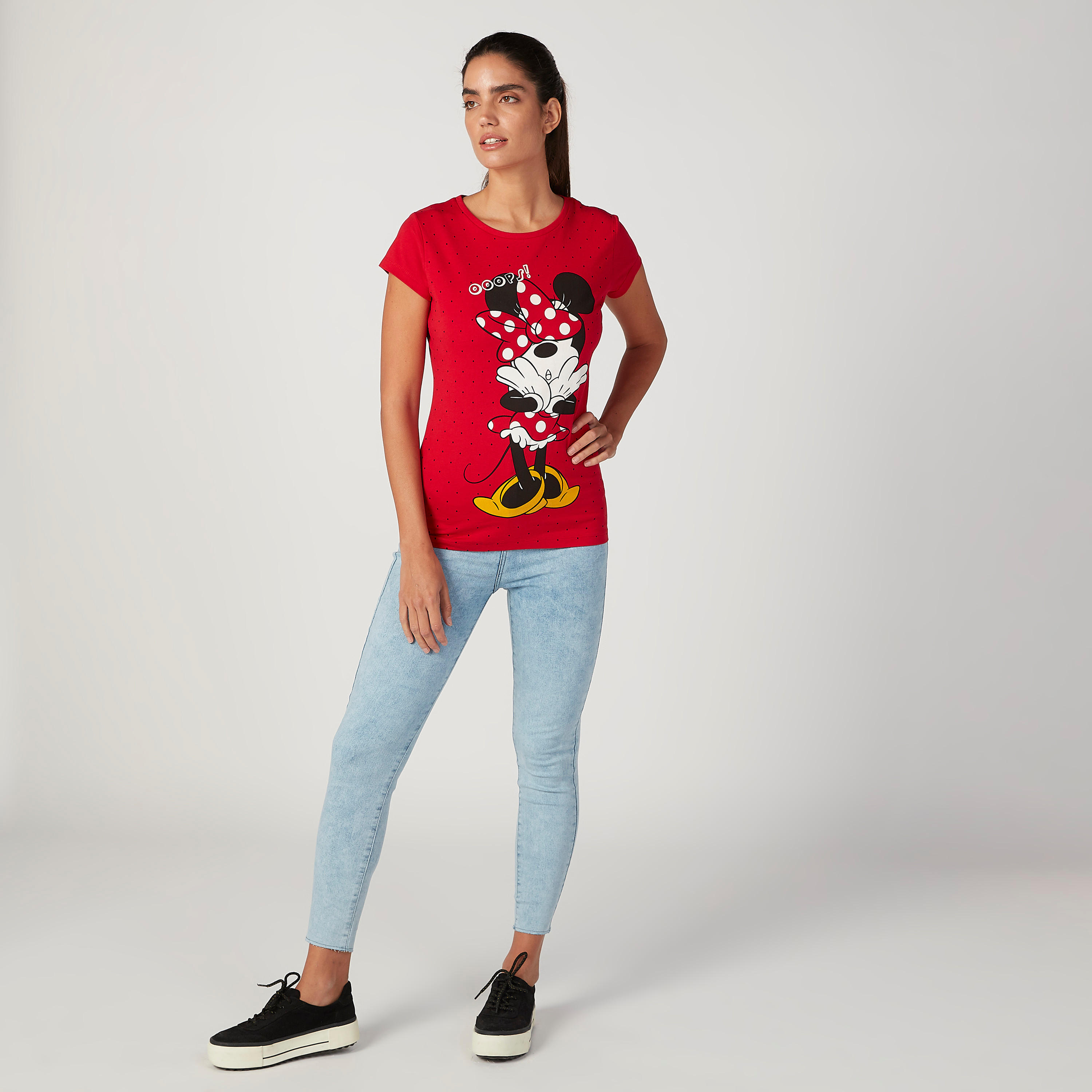 تيشيرت مستدام سكيني وأكمام قصيرة وطبعات ميني ماوس -women-clothing-tshirts-image-2