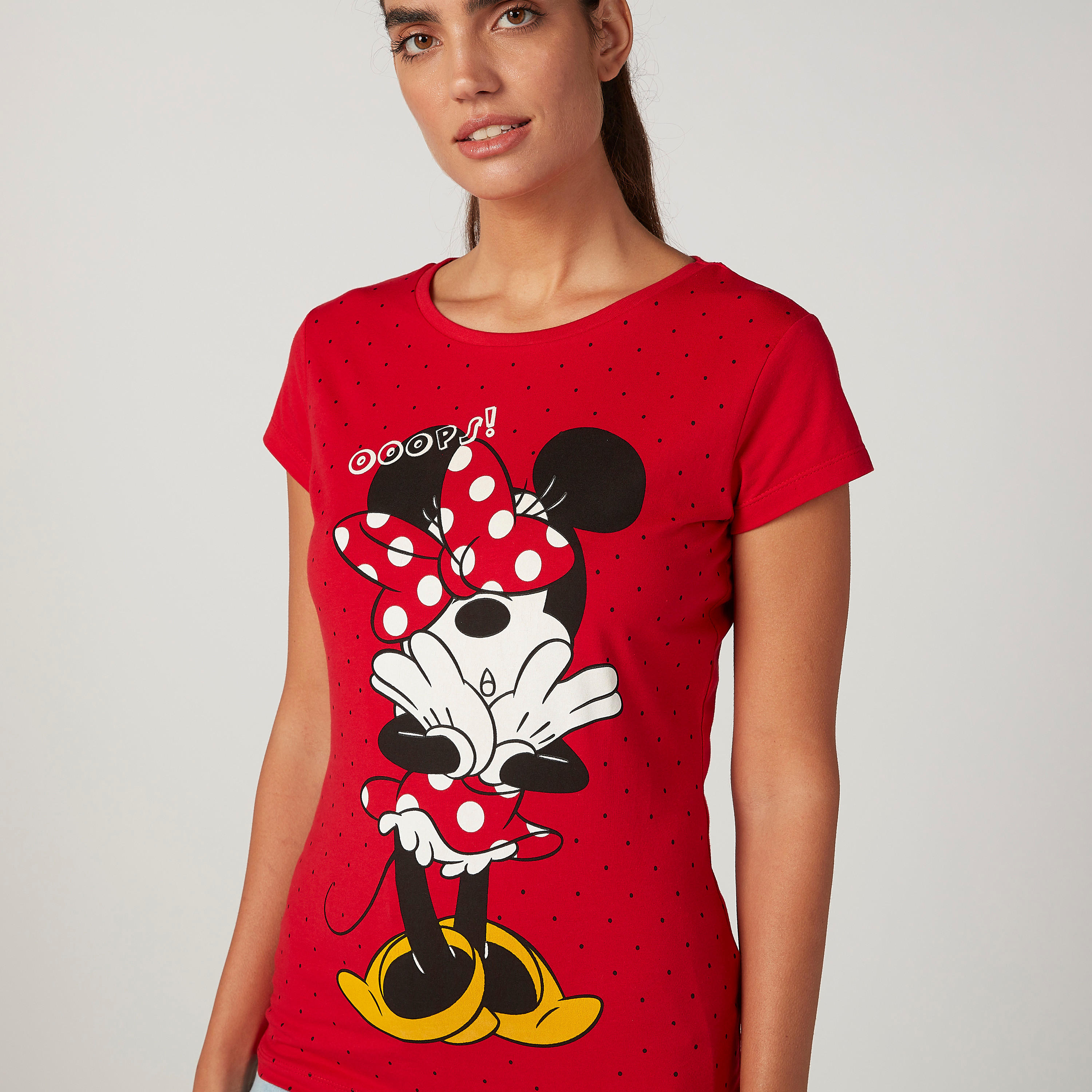 تيشيرت مستدام سكيني وأكمام قصيرة وطبعات ميني ماوس -women-clothing-tshirts-image-3