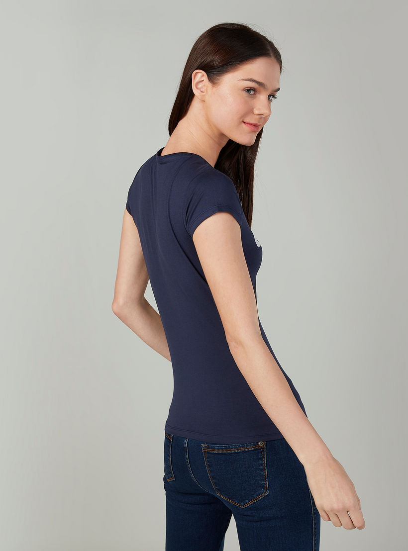 Skinny Fit Micket Mouse Printed Top with Cap Sleeves-women-clothing-tshirts-image-4