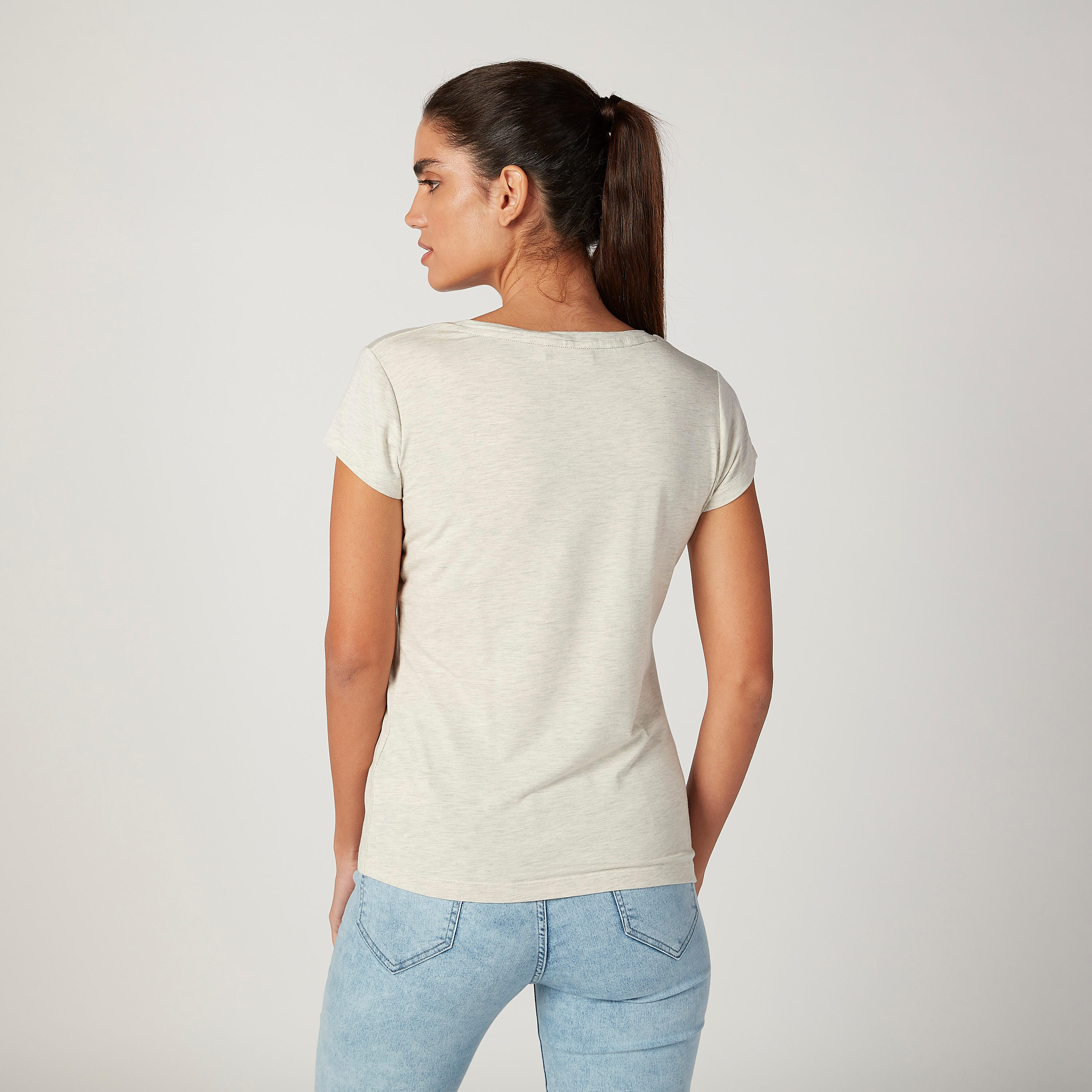 تيشيرت سكيني بياقة مستديرة وأكمام قصيرة وطبعات غارفيلد-women-clothing-tshirts-image-4