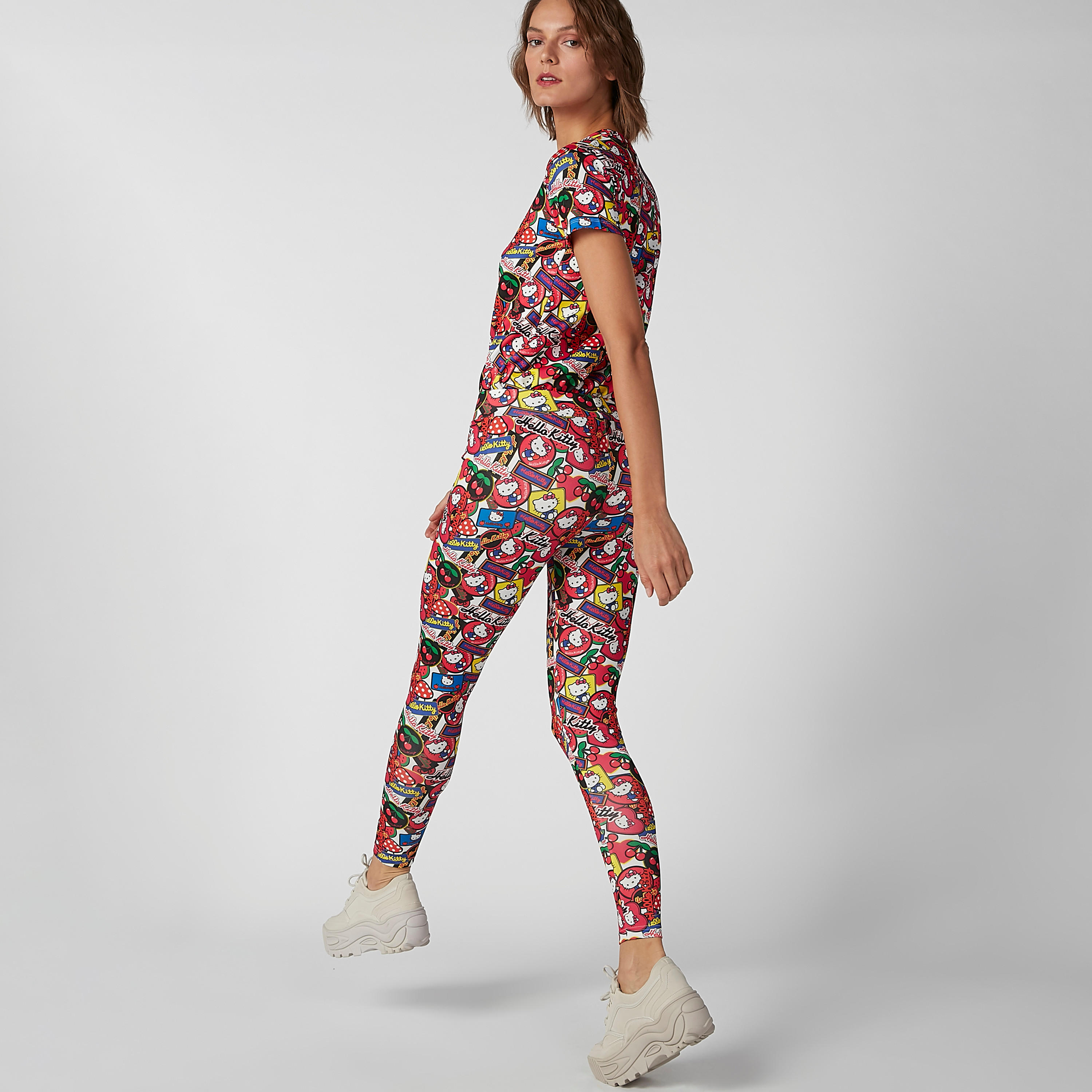 Skinny Fit Hello Kitty Printed Leggings with Elasticised Waistband-women-clothing-bottoms-leggings-image-1