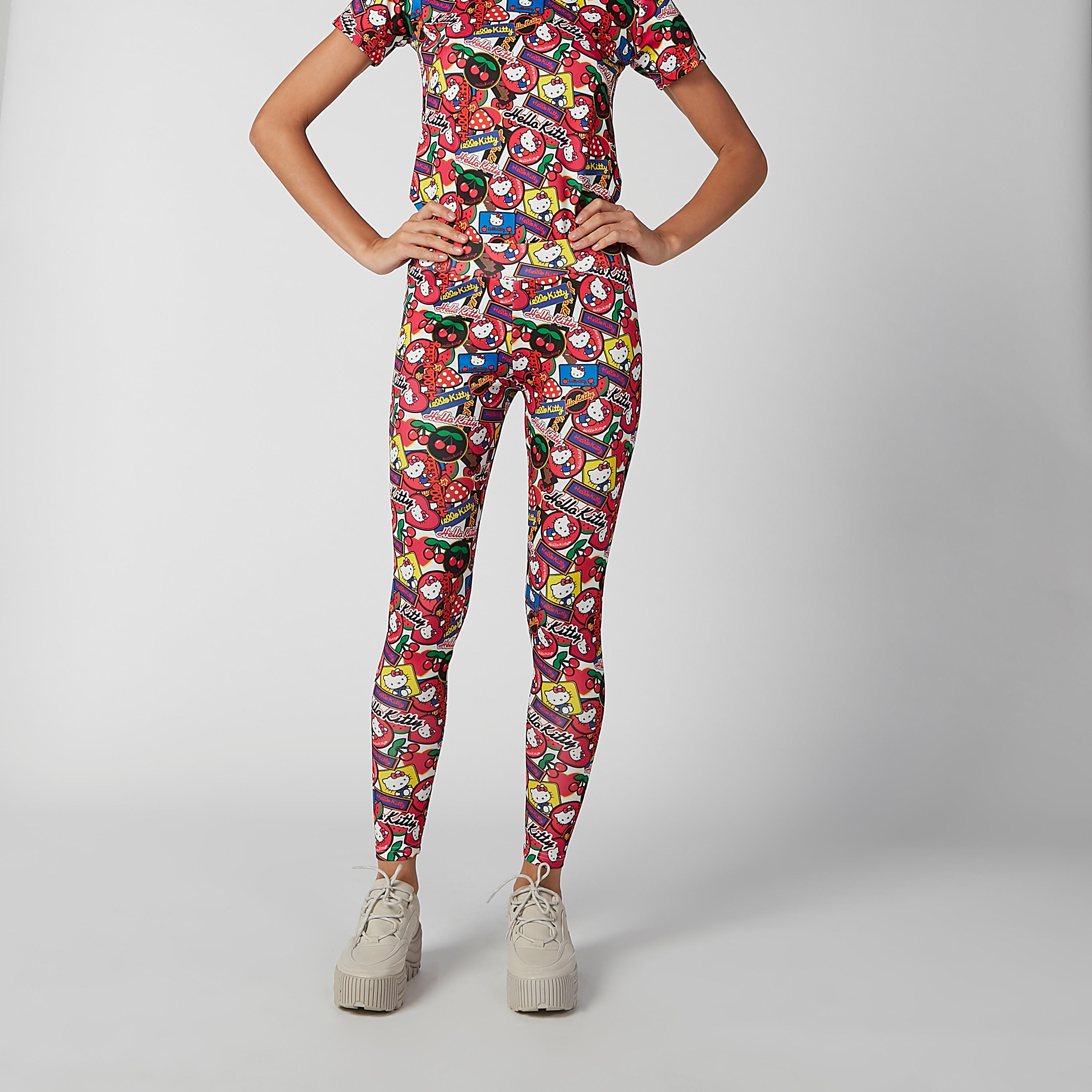Skinny Fit Hello Kitty Printed Leggings with Elasticised Waistband-women-clothing-bottoms-leggings-image-2