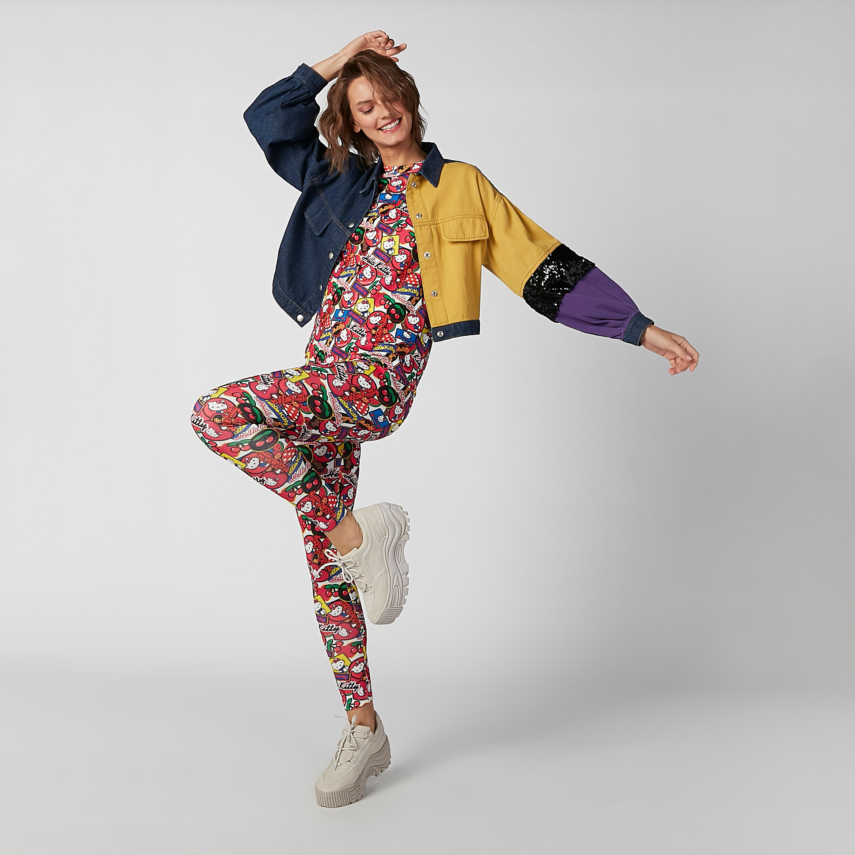 Skinny Fit Hello Kitty Printed Leggings with Elasticised Waistband-women-clothing-bottoms-leggings-image-3