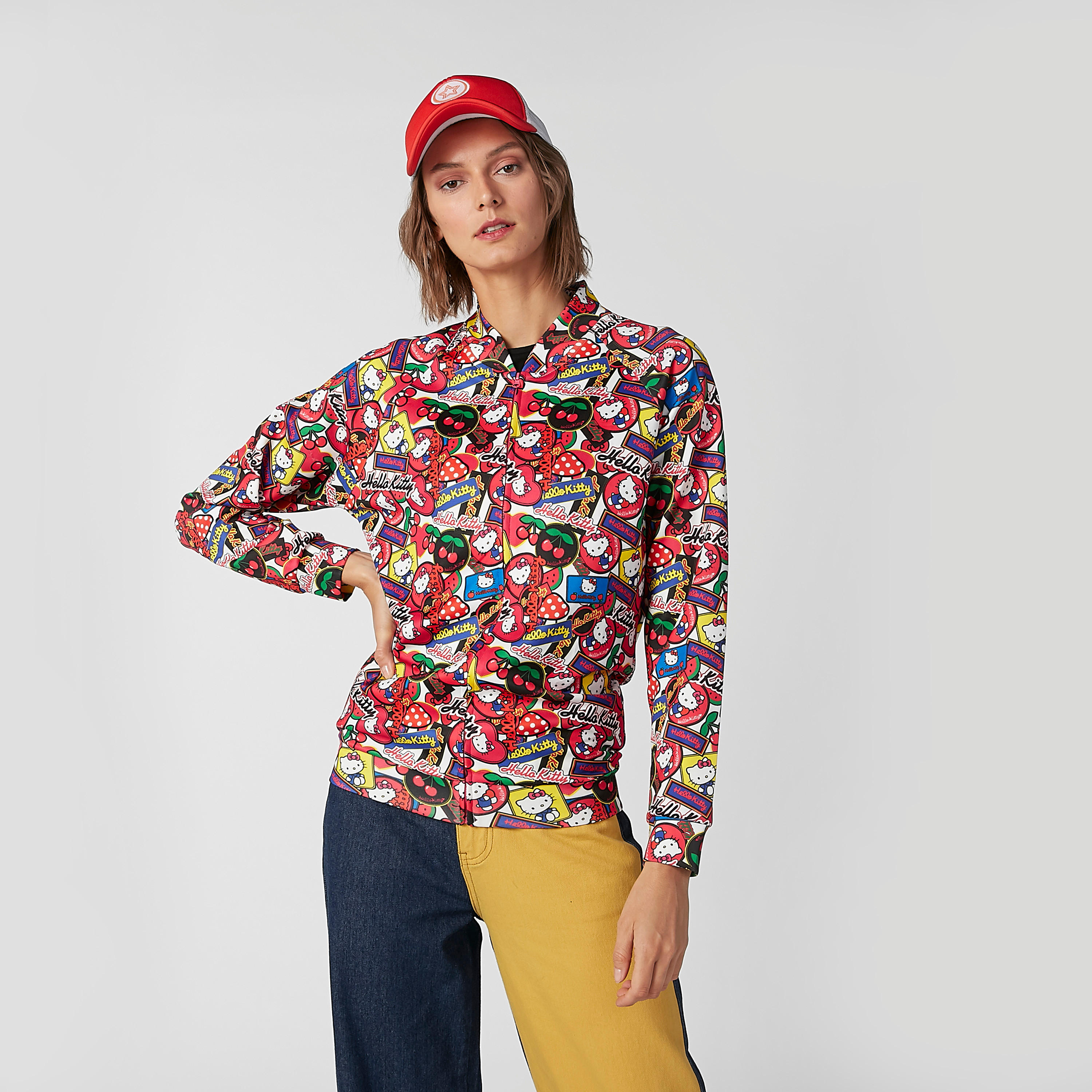 Hello Kitty Printed Bomber Jacket with Long Sleeves-women-winterwear-coatsandjackets-jackets-image-1