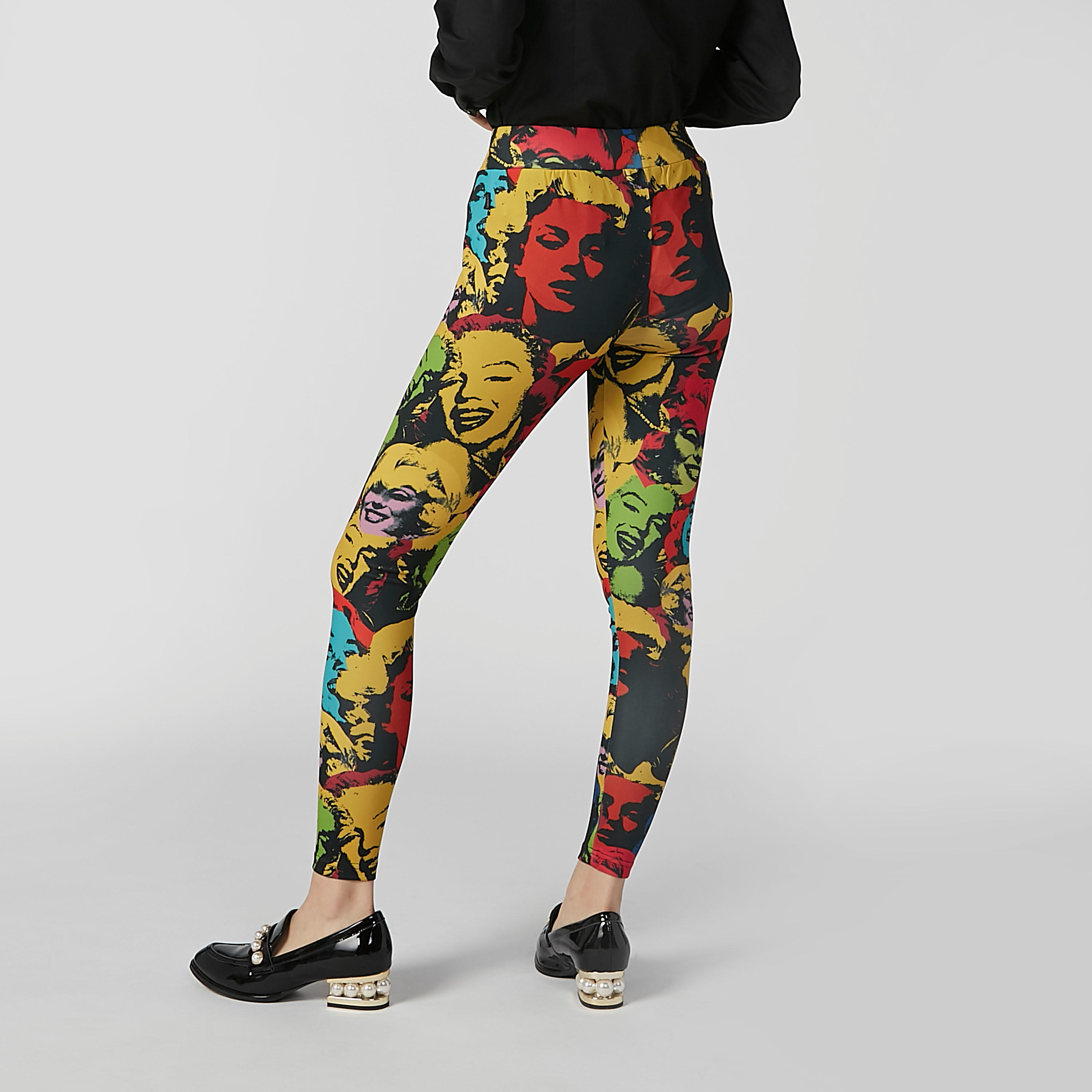 بنطال ليقنز بخصر مطّاطي وطبعات مارلين مونرو-women-clothing-bottoms-leggings-image-2