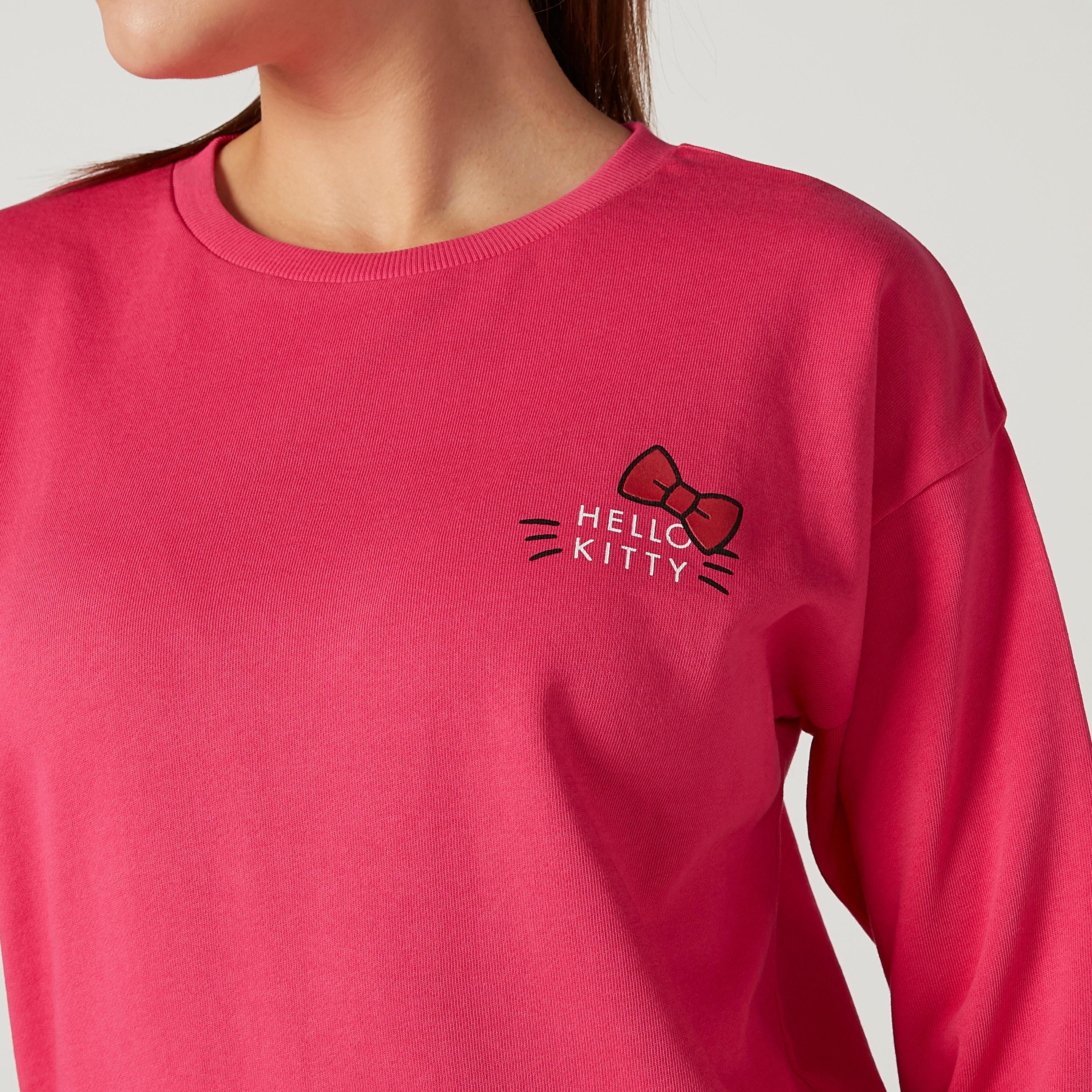 Hello Kitty Printed Sweatshirt with Round Neck and Long Sleeves-women-winterwear-hoodiesandsweatshirts-sweatshirts-image-5