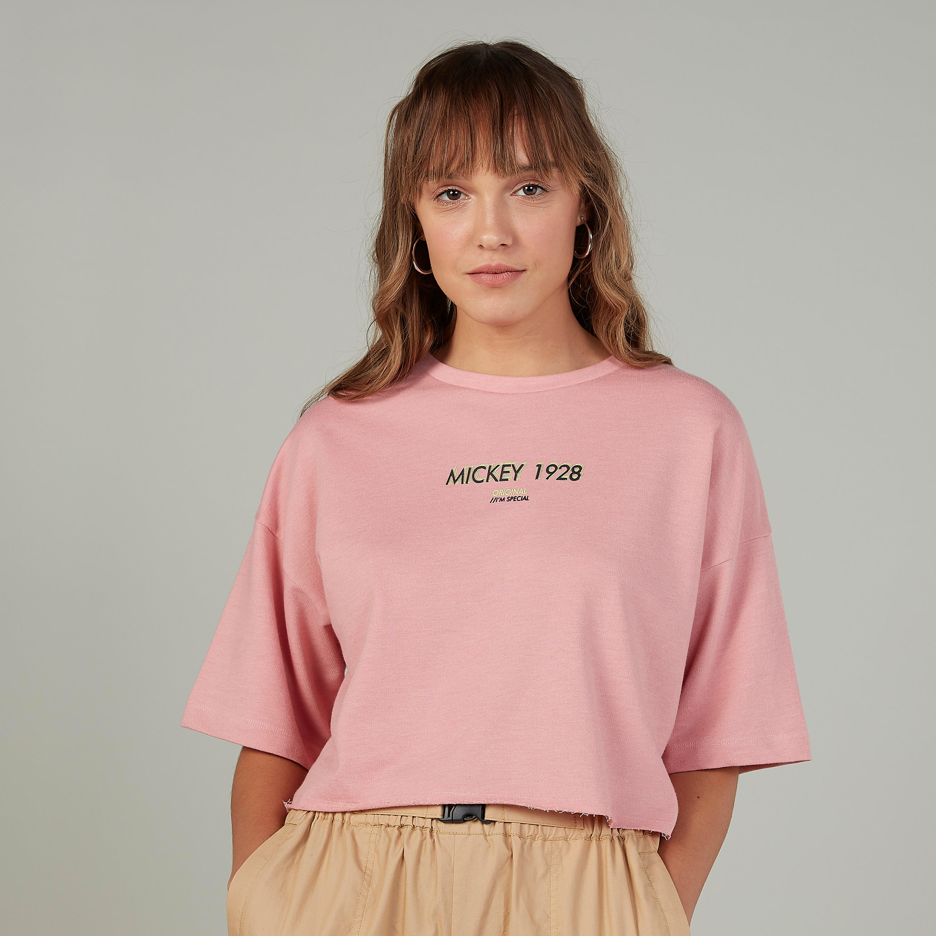 تيشيرت مستدام بأكمام 3/4 وطبعات ميكي ماوس-women-clothing-tshirts-image-1