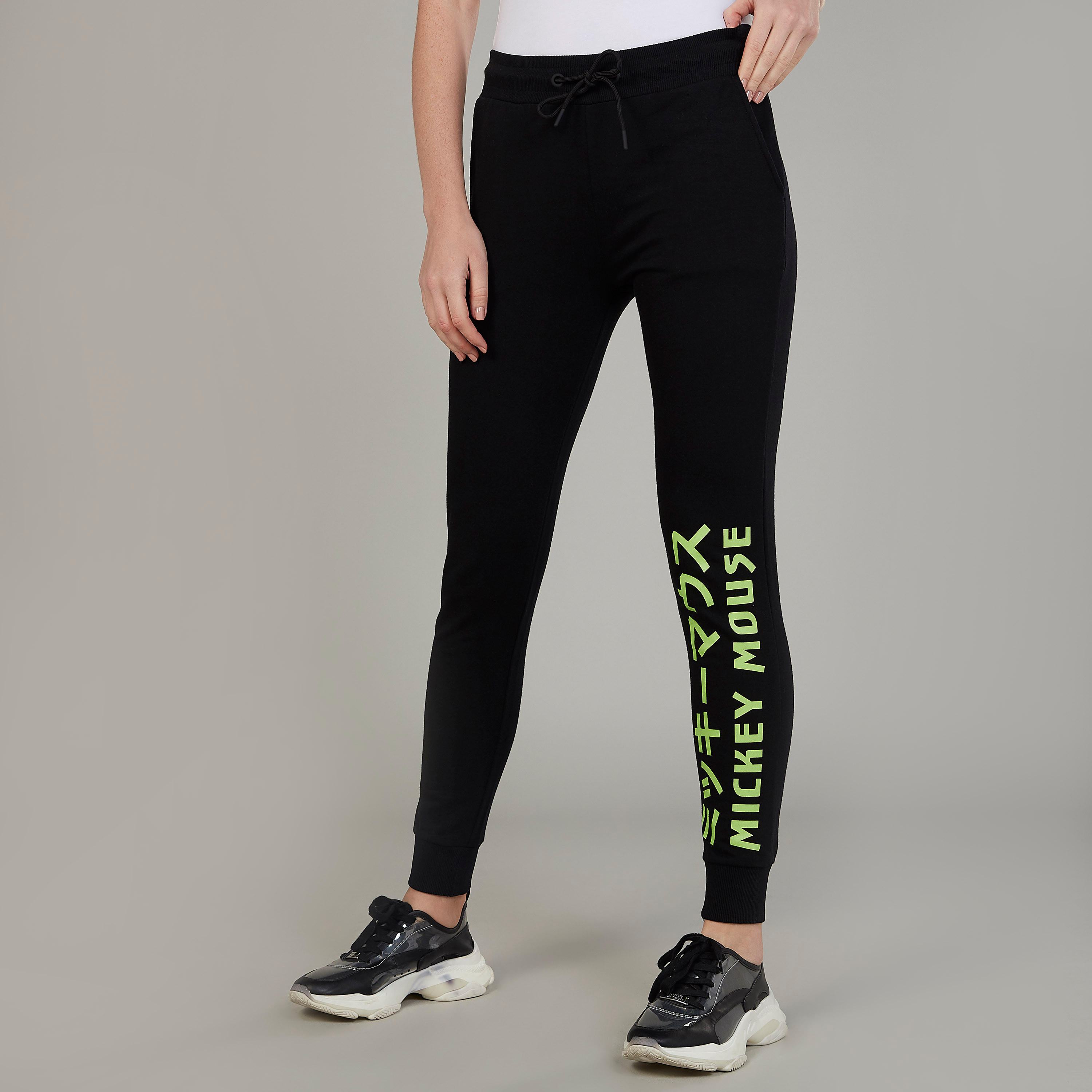 Mickey Mouse Printed Pants with Pocket Detail and Drawstring-women-clothing-bottoms-joggers-image-1