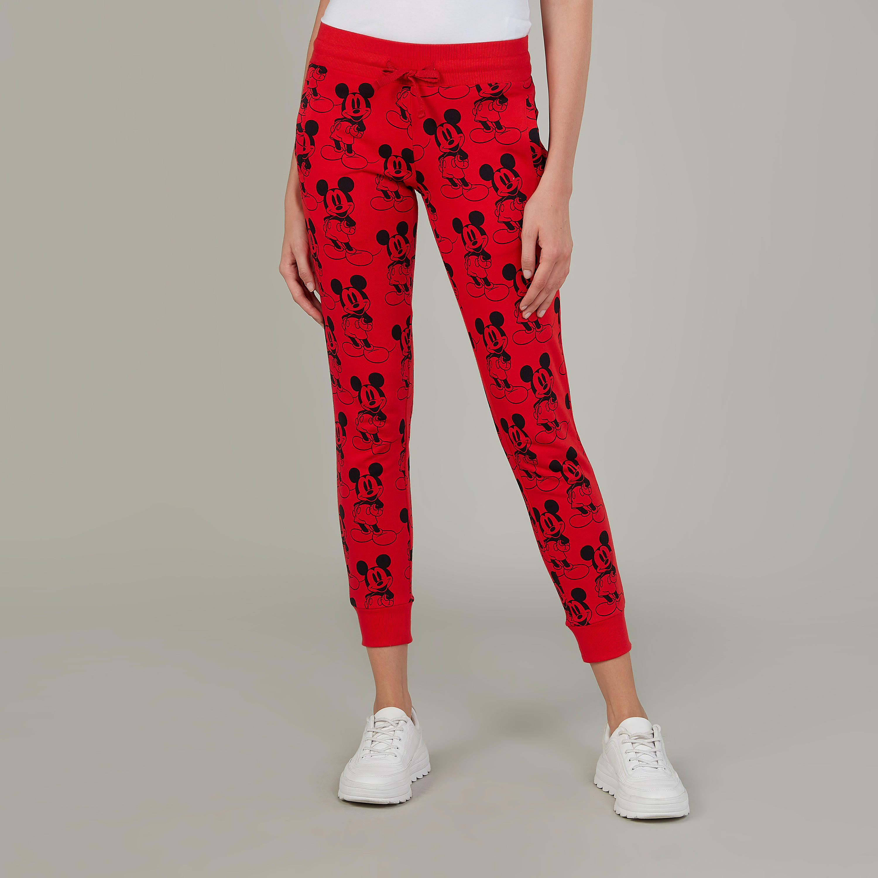 بنطلون رياضي بخصر مطّاطي وجيوب وطبعات ميكي ماوس-women-clothing-bottoms-joggers-image-1