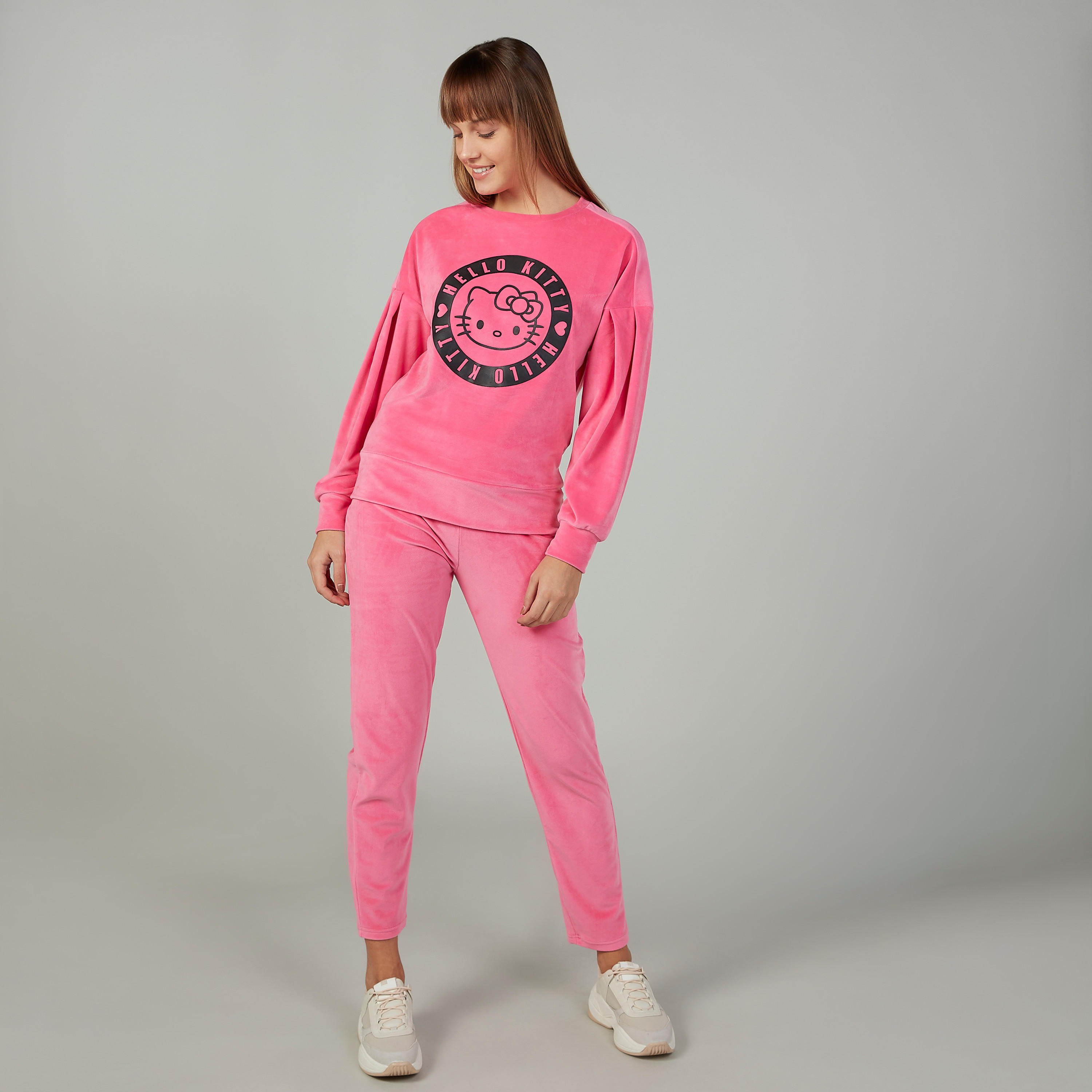 بنطلون بخصر مطاطي متوسط الإرتفاع وطبعات ميكي ماوس-women-clothing-bottoms-trousers-image-2