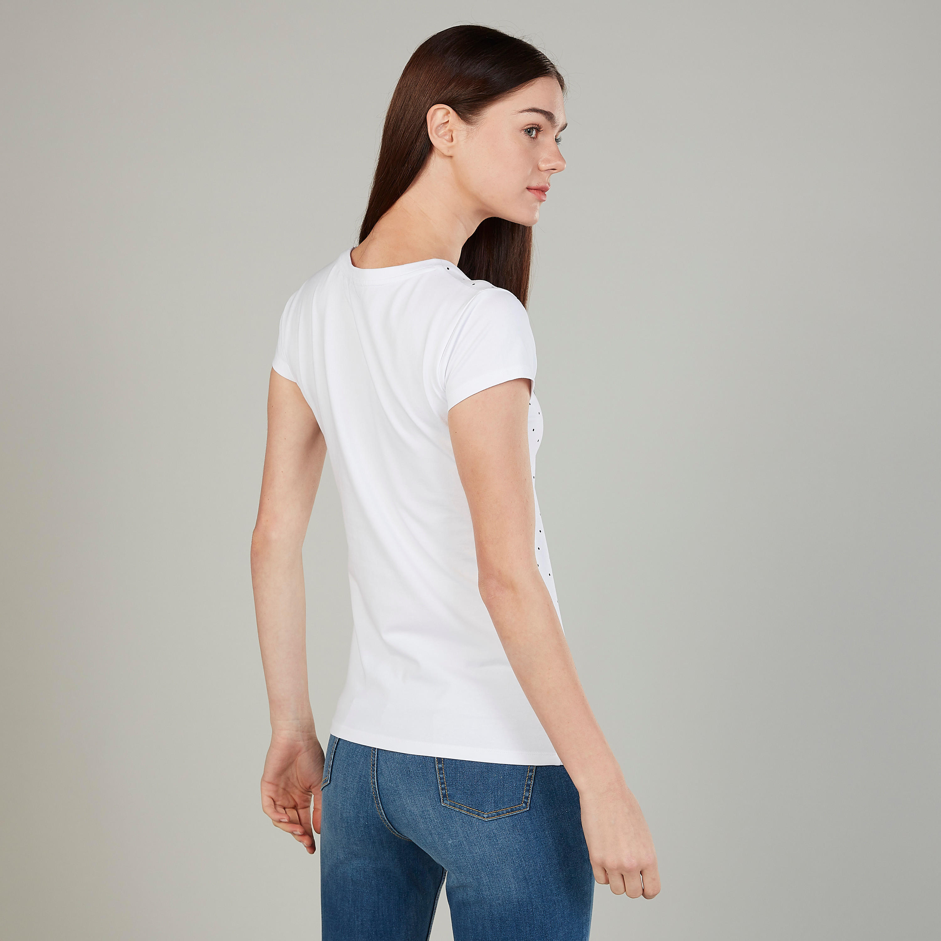 تيشيرت بياقة مستديرة وأكمام كاب وطبعات سوبرمان-women-clothing-tshirts-image-2