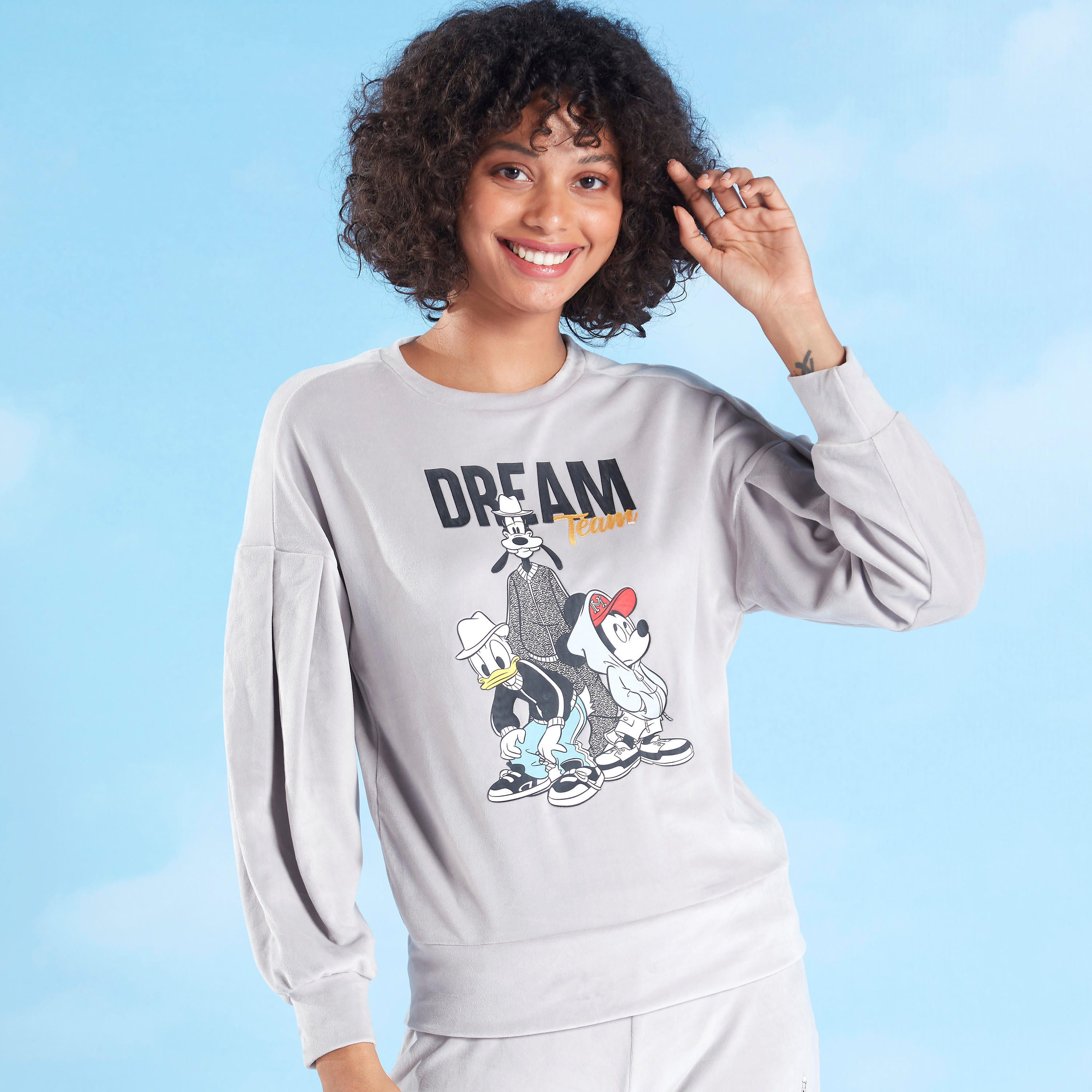Mickey Donald Goofy Printed Sweatshirt with Round Neck-women-winterwear-hoodiesandsweatshirts-sweatshirts-image-1