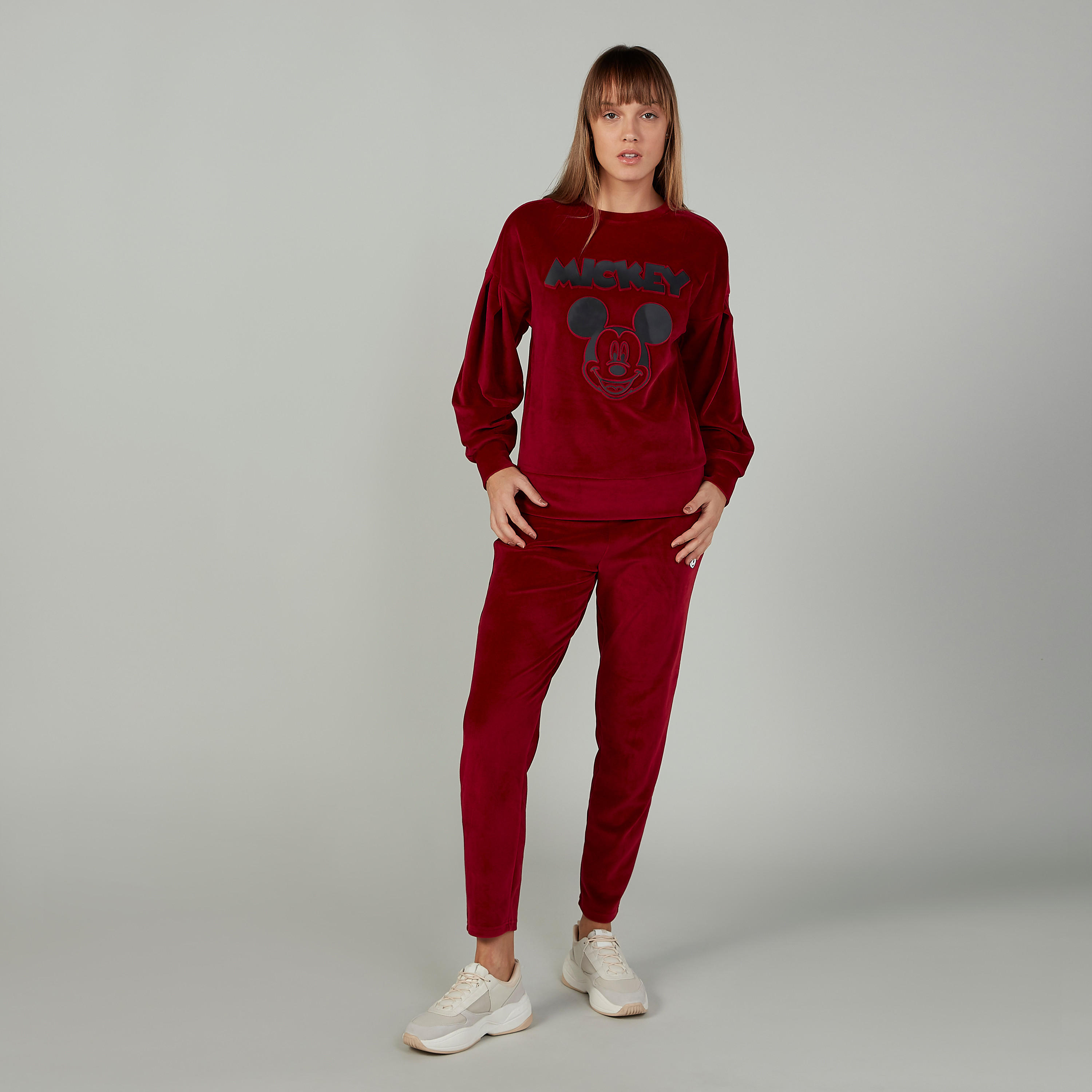 Mickey Mouse Printed Sweatshirt with Round Neck and Long Sleeves-women-winterwear-hoodiesandsweatshirts-sweatshirts-image-2
