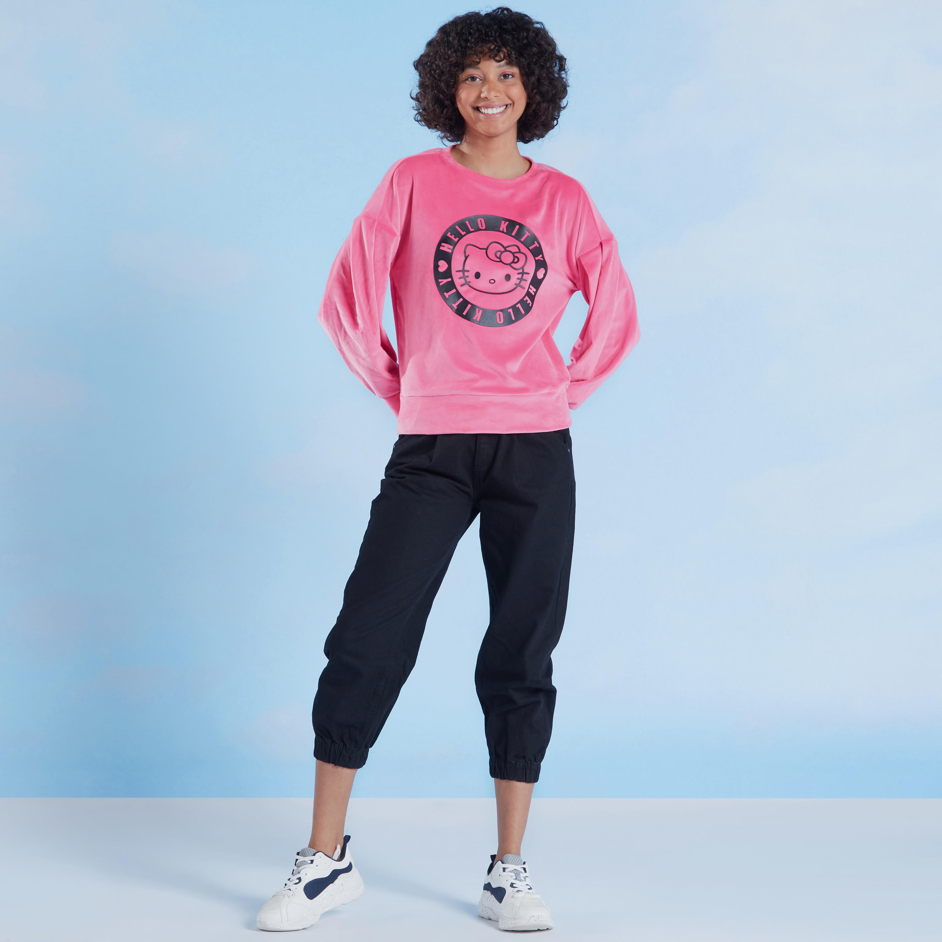 Hello Kitty Printed Sweatshirt with Round Neck and Long Sleeves-women-winterwear-hoodiesandsweatshirts-sweatshirts-image-2